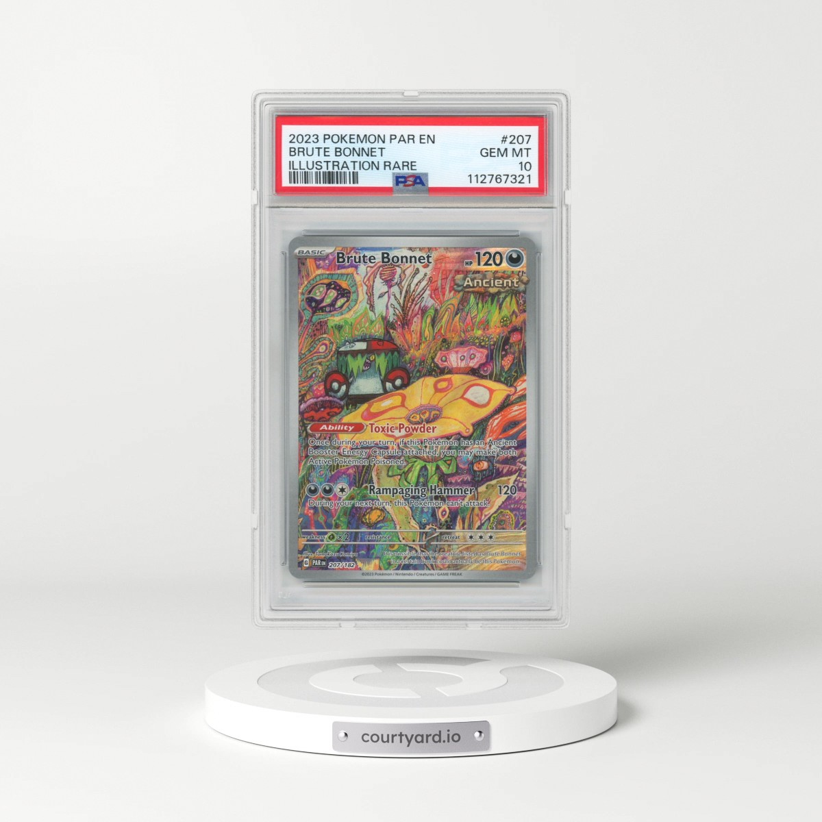 2023 Pokémon Par EN-Paradox Rift #207 Brute Bonnet - Illustration Rare (PSA 10 GEM MINT)