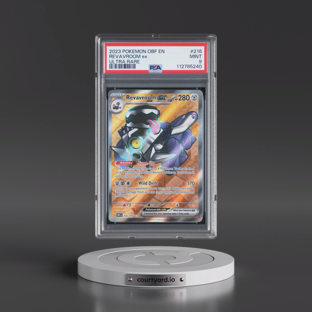 2023 Pokémon Obf EN-Obsidian Flames #216 Revavroom EX - Holo Ultra Rare (PSA 9 MINT)