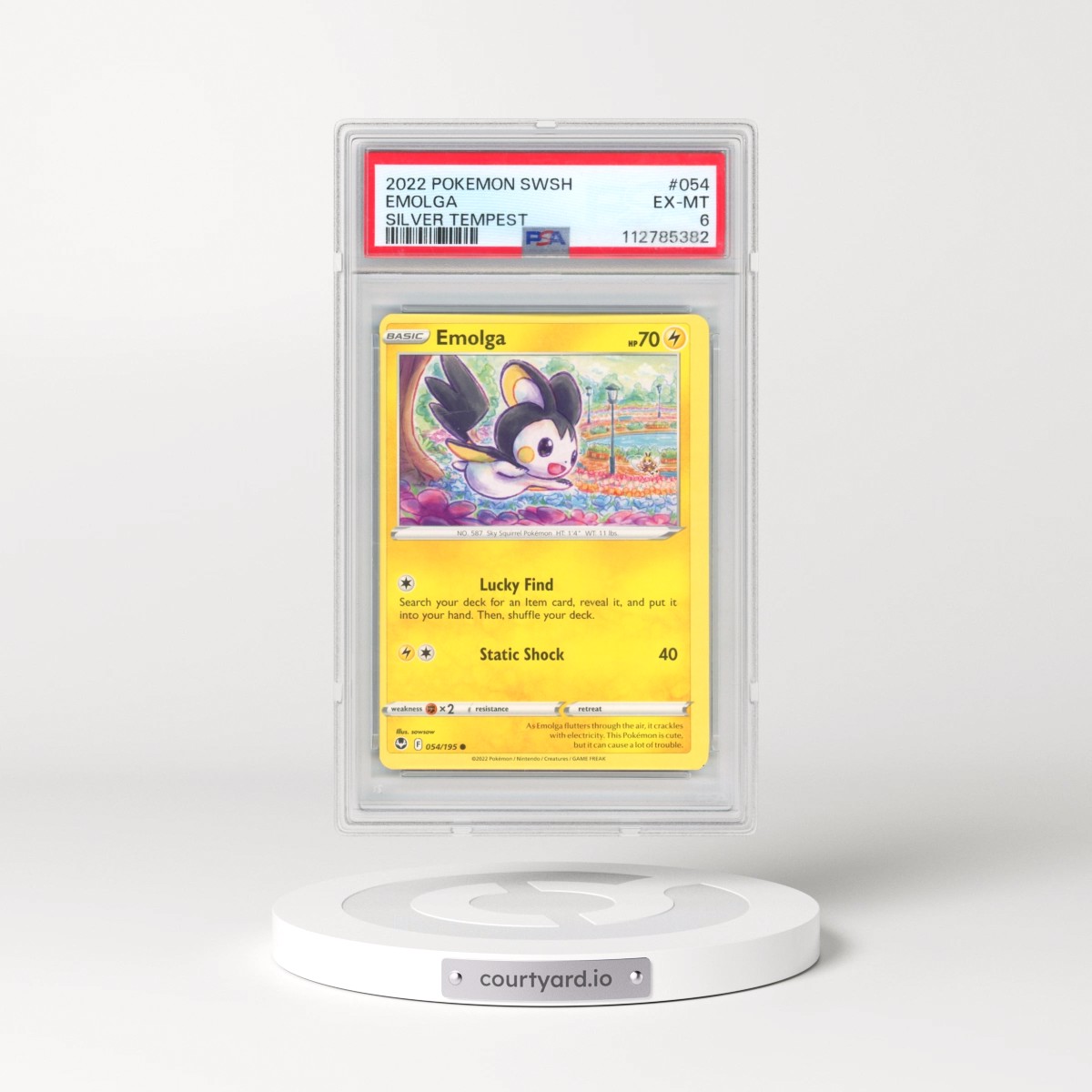 2022 Pokémon Sword & Shield Silver Tempest #054 Emolga (PSA 6 EX-MT)