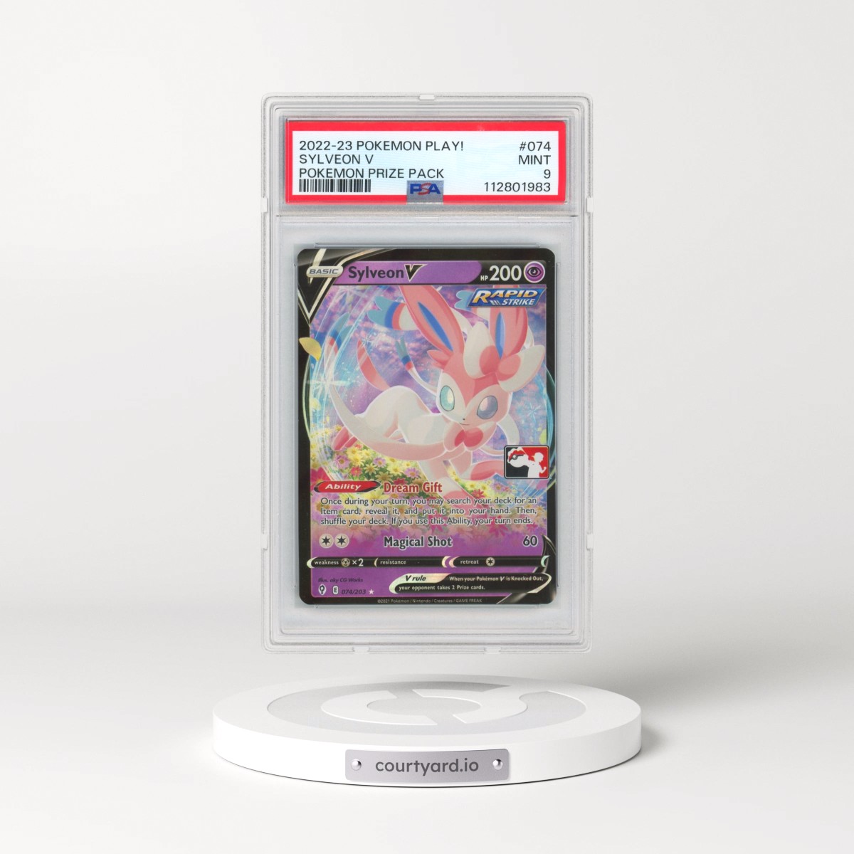 2022-2023 Pokémon Play! Pokemon Prize Pack #074 Sylveon V - Holo (PSA 9 MINT)