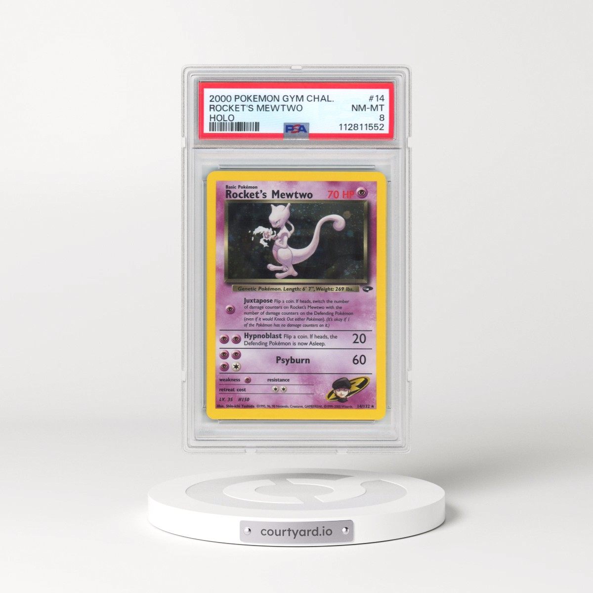 2000 Pokémon Gym Challenge #14 Rocket's Mewtwo - Holo (PSA 8 NM-MT)