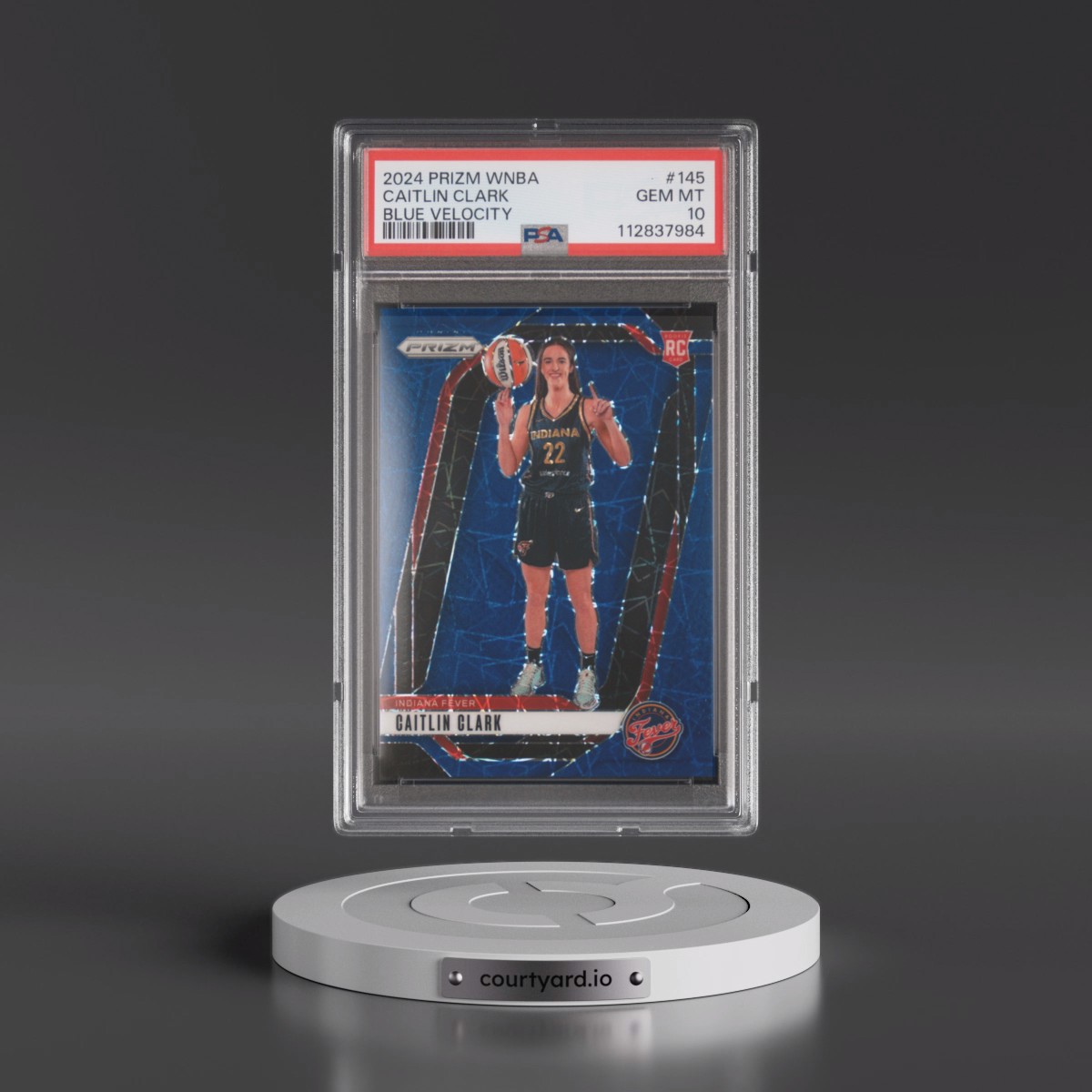 2024 Panini Prizm WNBA #145 Caitlin Clark - Blue Velocity (PSA 10 GEM MINT)