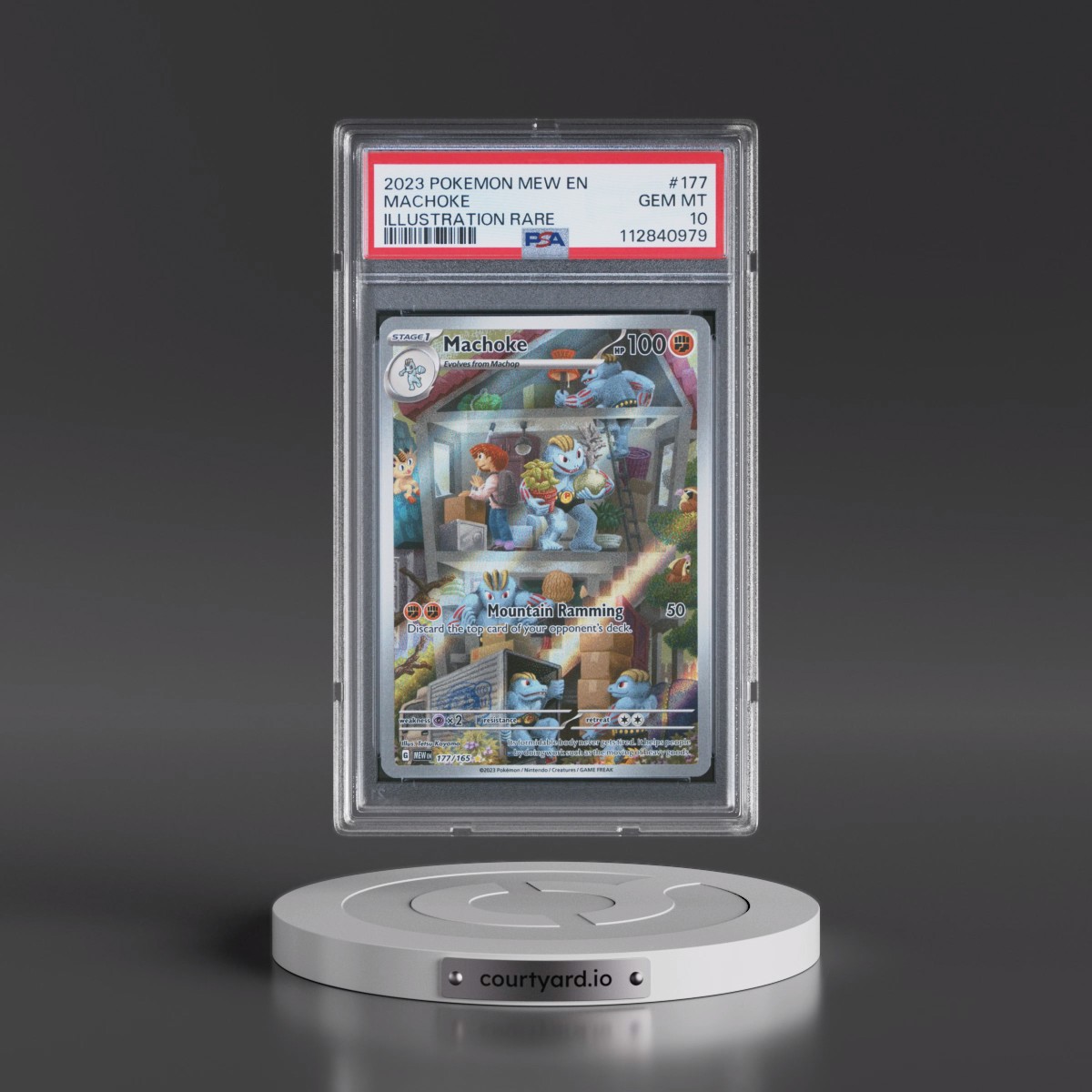 2023 Pokémon Mew EN-151 #177 Machoke - Illustration Rare (PSA 10 GEM MINT)