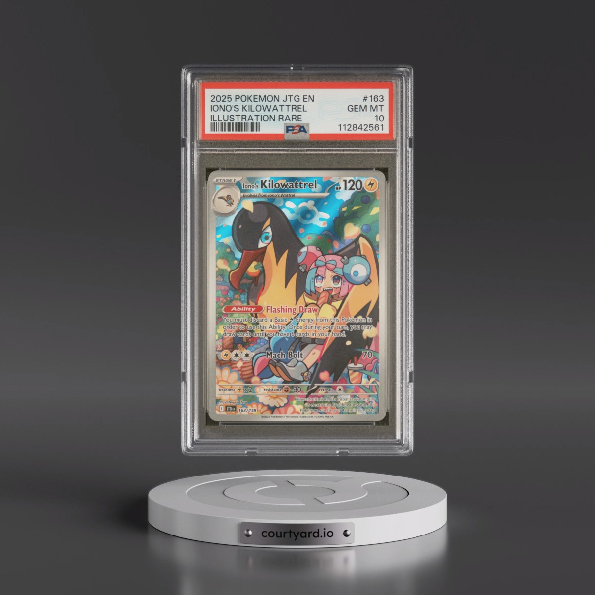 2025 Pokémon Jtg EN-Journey Together #163 Iono's Kilowattrel - Illustration Rare (PSA 10 GEM MINT)