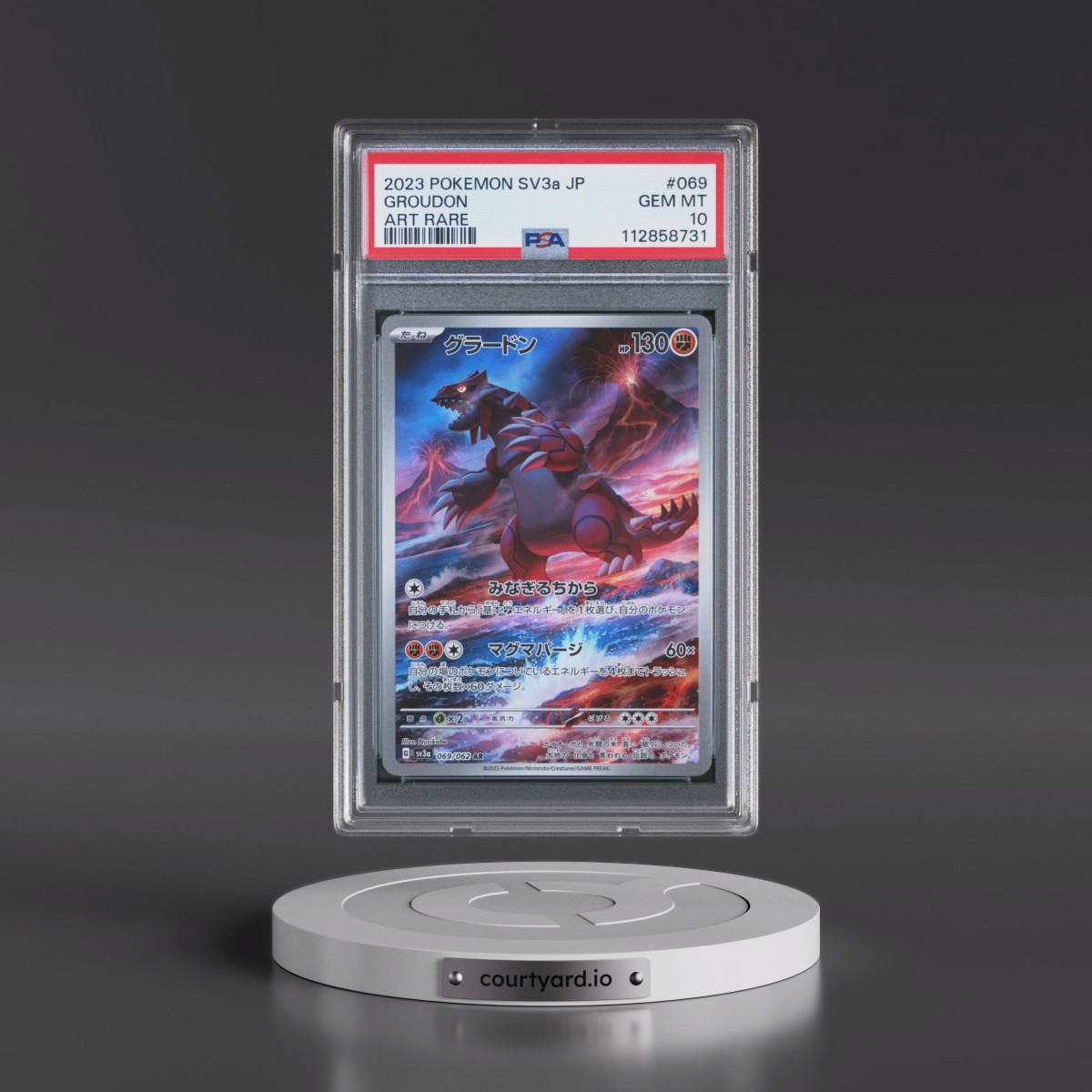 2023 Pokémon Sv3a-Raging Surf #069 Groudon - Art Rare (PSA 10 GEM MINT)