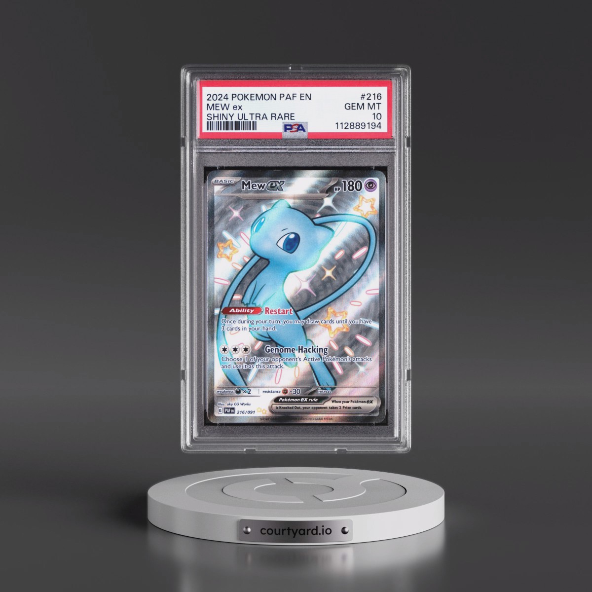 2024 Pokémon Paf EN-Paldean Fates #216 Mew EX - Holo Shiny Ultra Rare (PSA 10 GEM MINT)