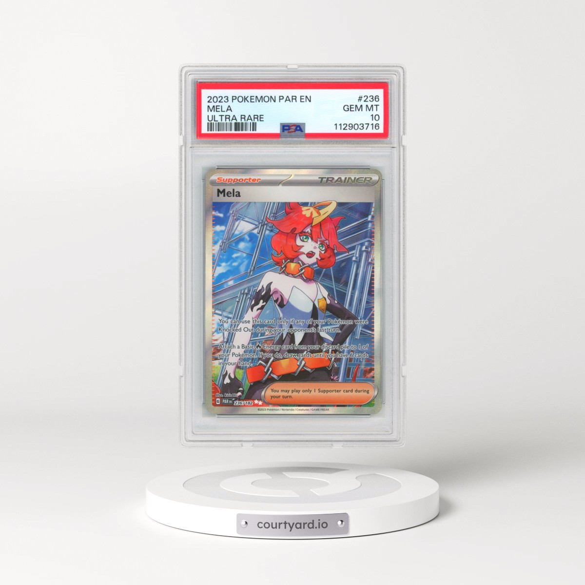 2023 Pokémon Par EN-Paradox Rift #236 Mela - Ultra Rare (PSA 10 GEM MINT)