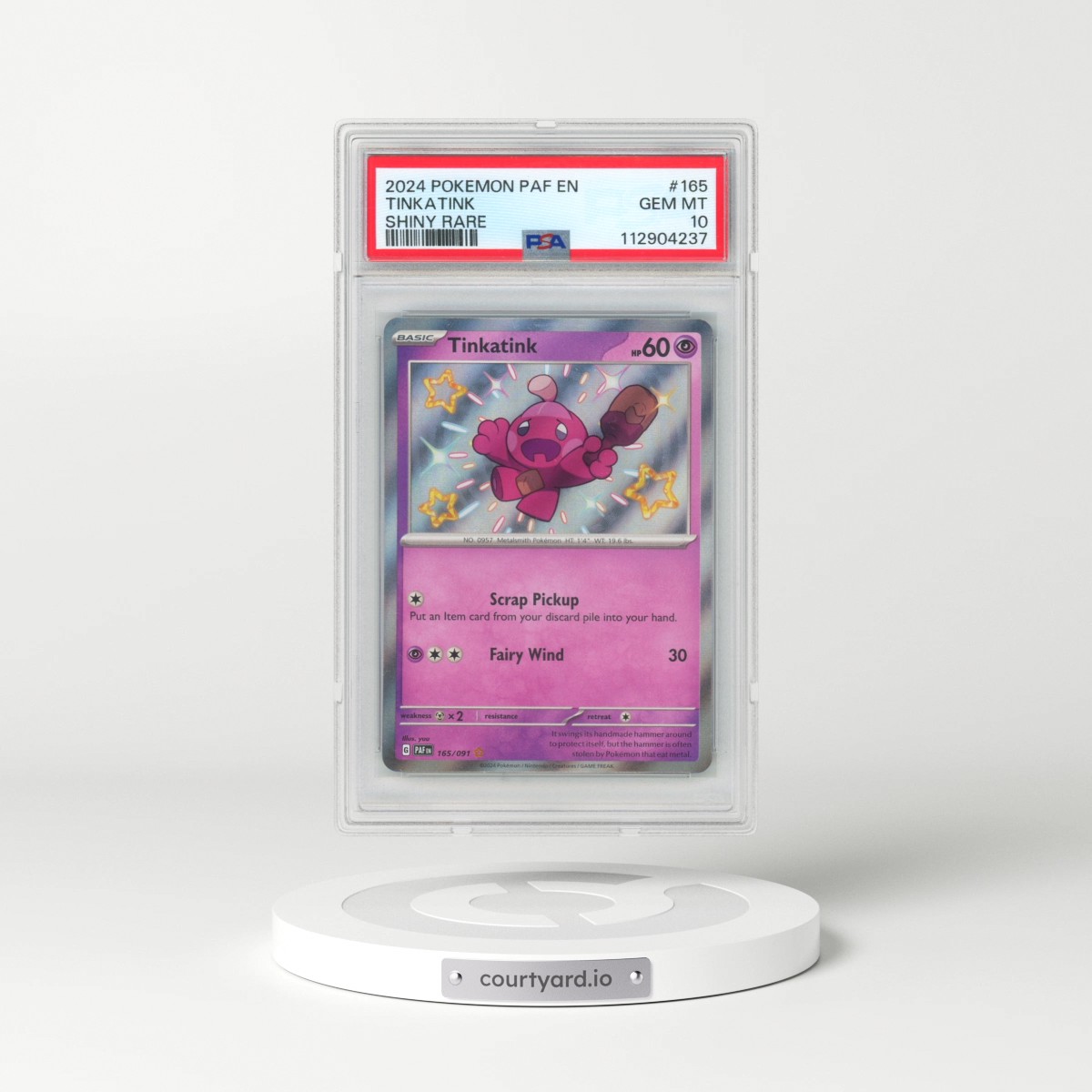 2024 Pokémon Paf EN-Paldean Fates #165 Tinkatink - Shiny Rare (PSA 10 GEM MINT)