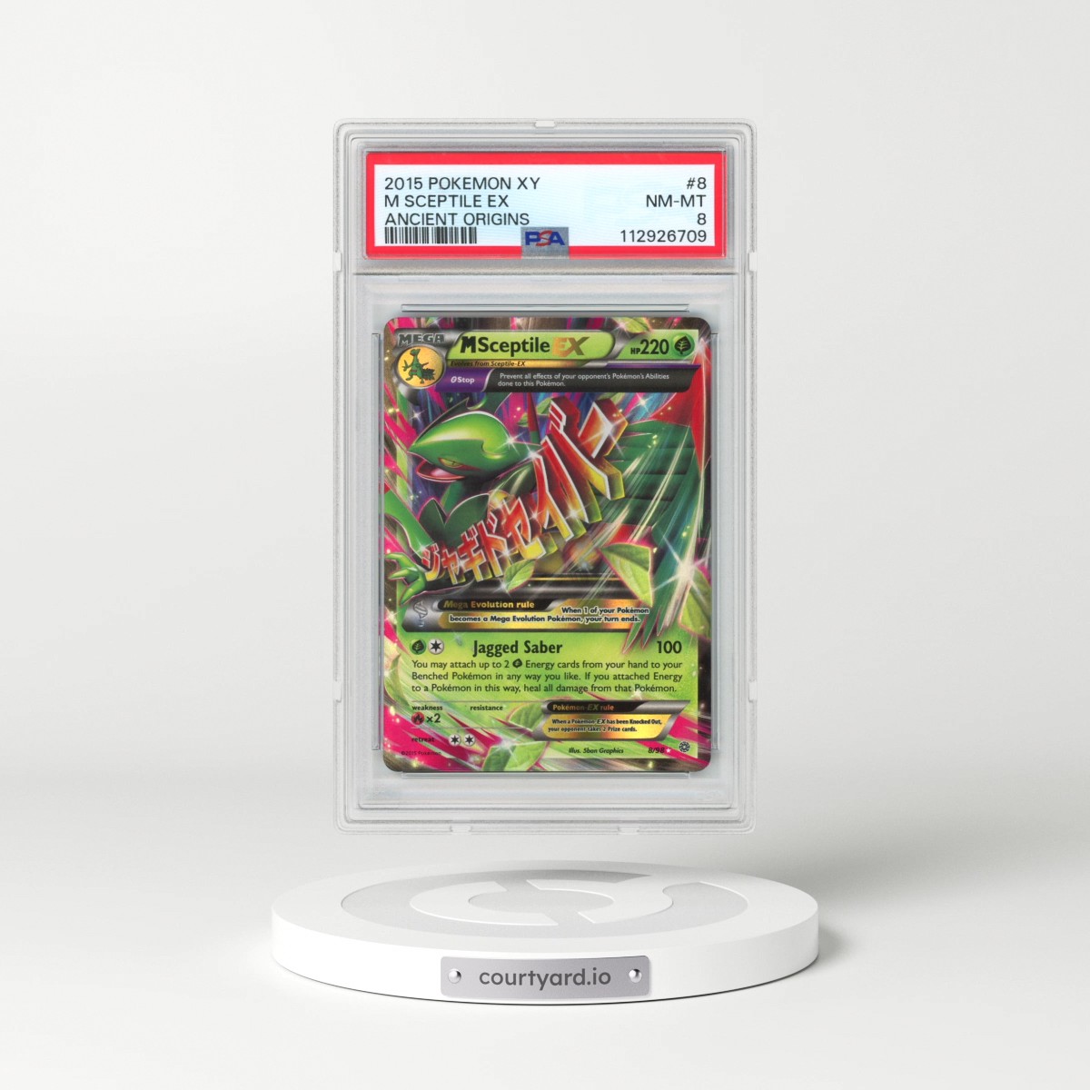 2015 Pokémon XY Ancient Origins #8 M Sceptile EX - Holo (PSA 8 NM-MT)