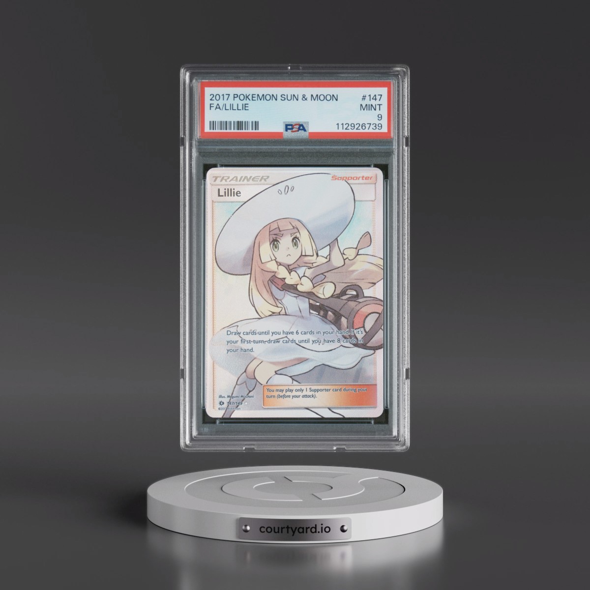 2017 Pokémon Sun & Moon #147 Lillie - Full Art (PSA 9 MINT)