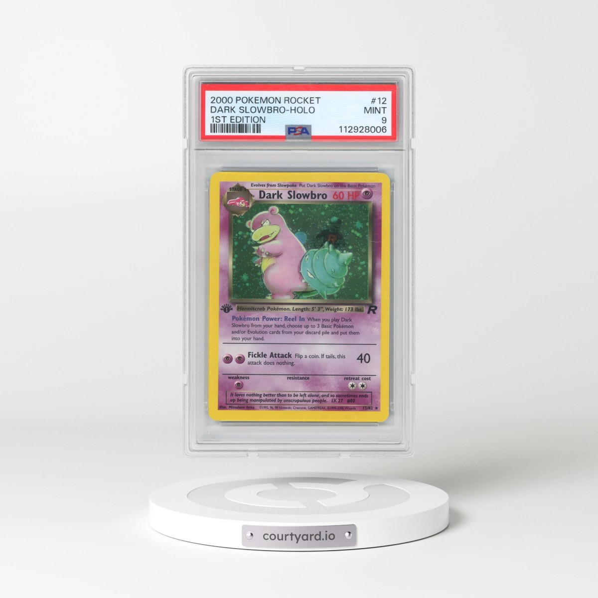 2000 Pokémon Rocket #12 Dark Slowbro - 1st Edition Holo (PSA 9 MINT)