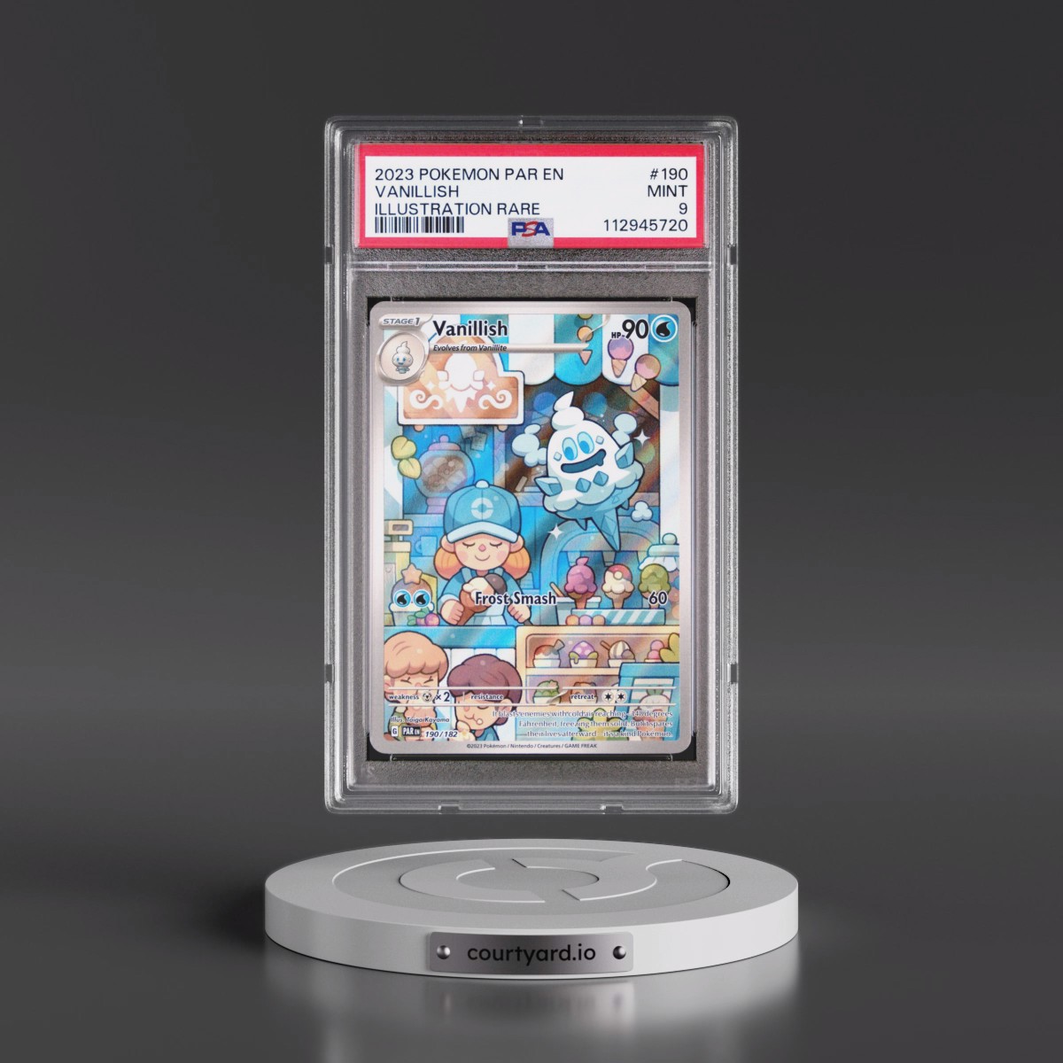 2023 Pokémon Par EN-Paradox Rift #190 Vanillish - Illustration Rare (PSA 9 MINT)