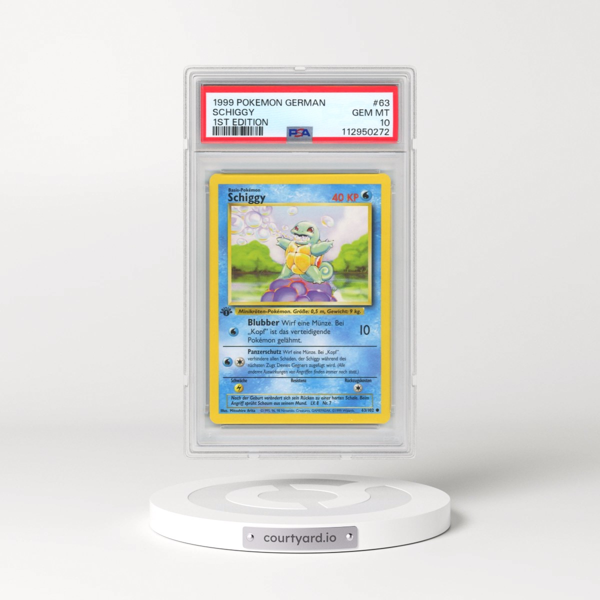 1999 Pokémon #63 Schiggy - 1st Edition (PSA 10 GEM MINT)
