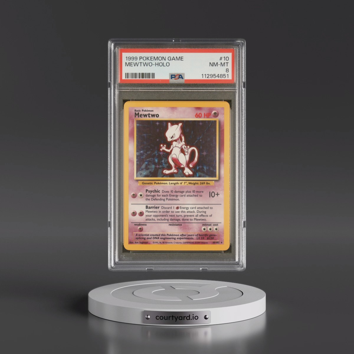 1999 Pokémon Game #10 Mewtwo - Holo (PSA 8 NM-MT)