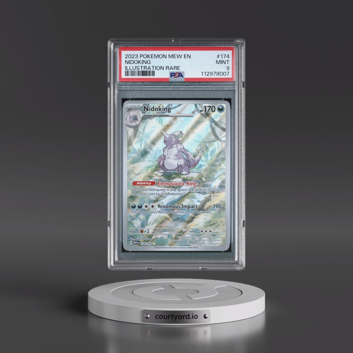 2023 Pokémon Mew EN-151 #174 Nidoking - Illustration Rare (PSA 9 MINT)