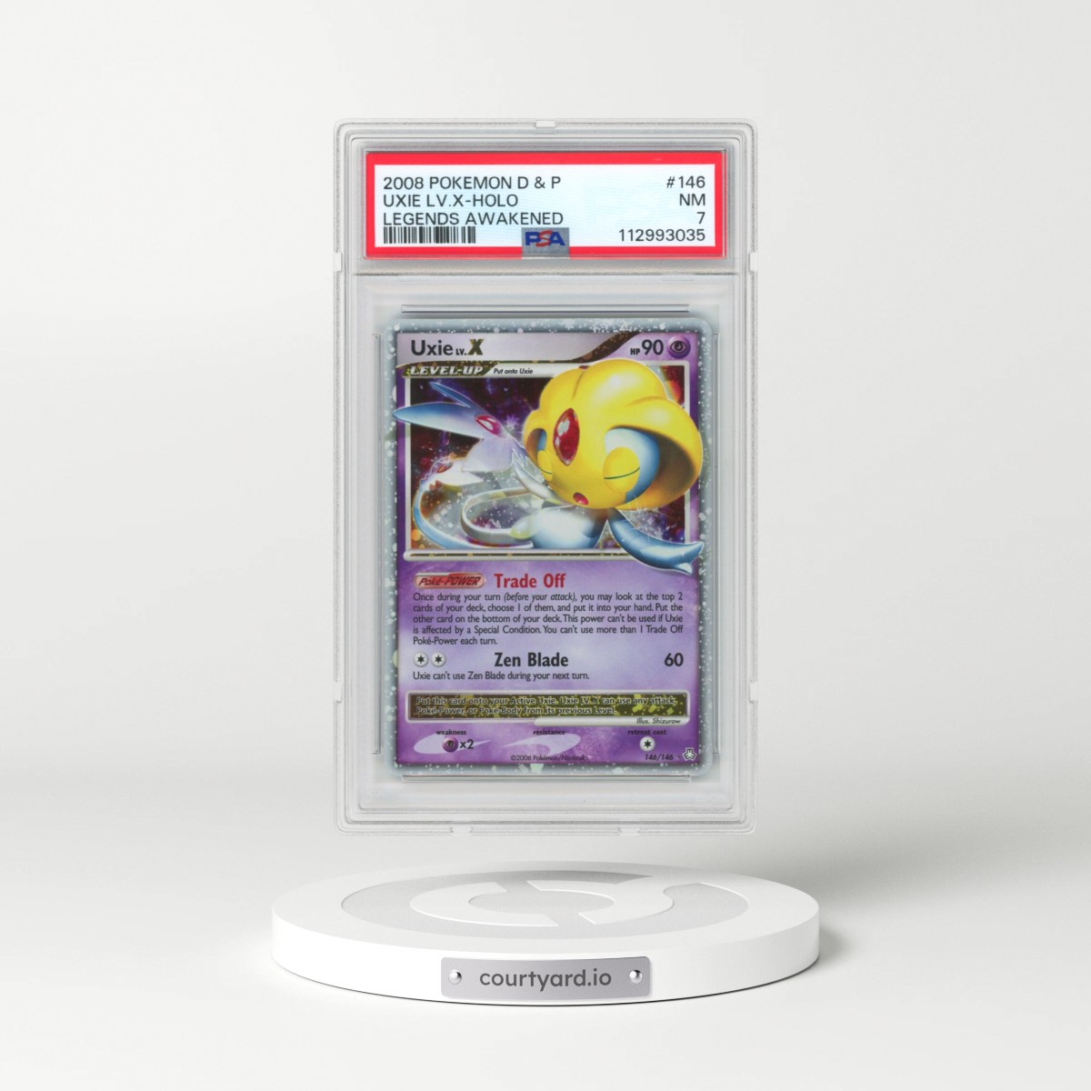 2008 Pokémon Diamond & Pearl Legends Awakened #146 Uxie LV.X - Holo (PSA 7 NM)