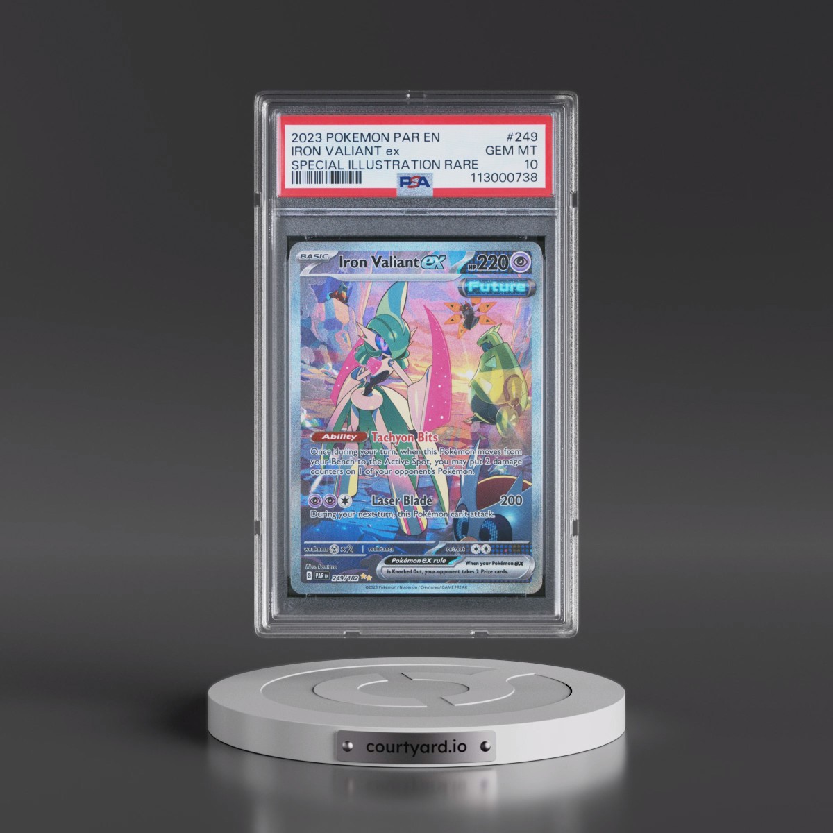 2023 Pokémon Par EN-Paradox Rift #249 Iron Valiant EX - Holo Special Illustration Rare (PSA 10 GEM MINT)