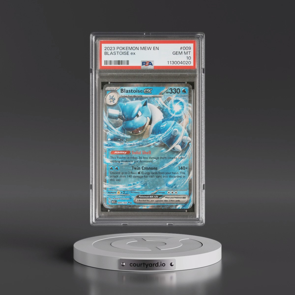2023 Pokémon Mew EN-151 #009 Blastoise EX - Holo (PSA 10 GEM MINT)