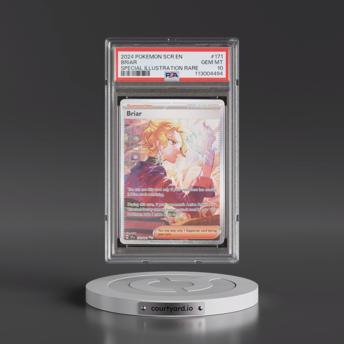 2024 Pokémon Scr EN-Stellar Crown #171 Briar - Special Illustration Rare (PSA 10 GEM MINT)