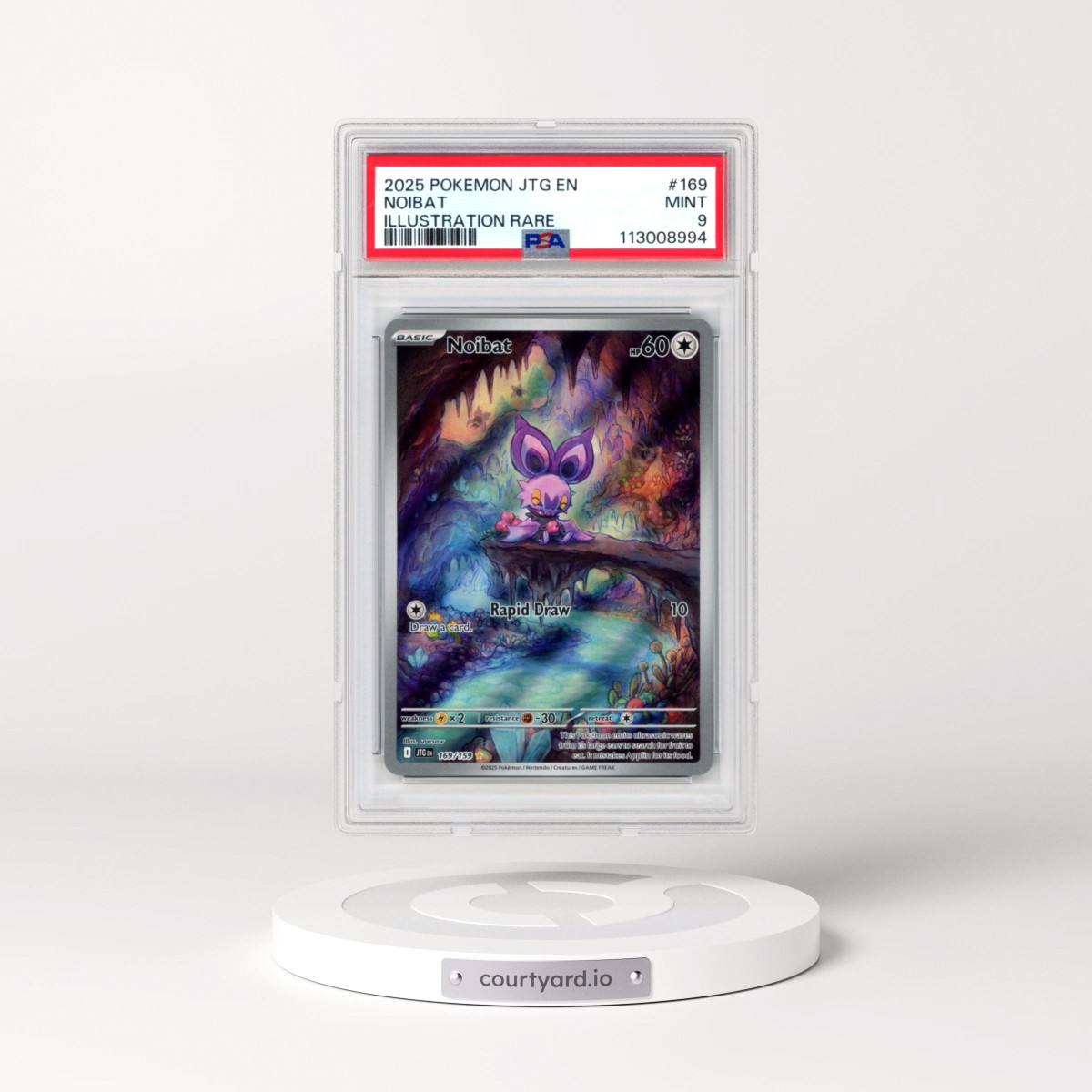 2025 Pokémon Jtg EN-Journey Together #169 Noibat - Illustration Rare (PSA 9 MINT)