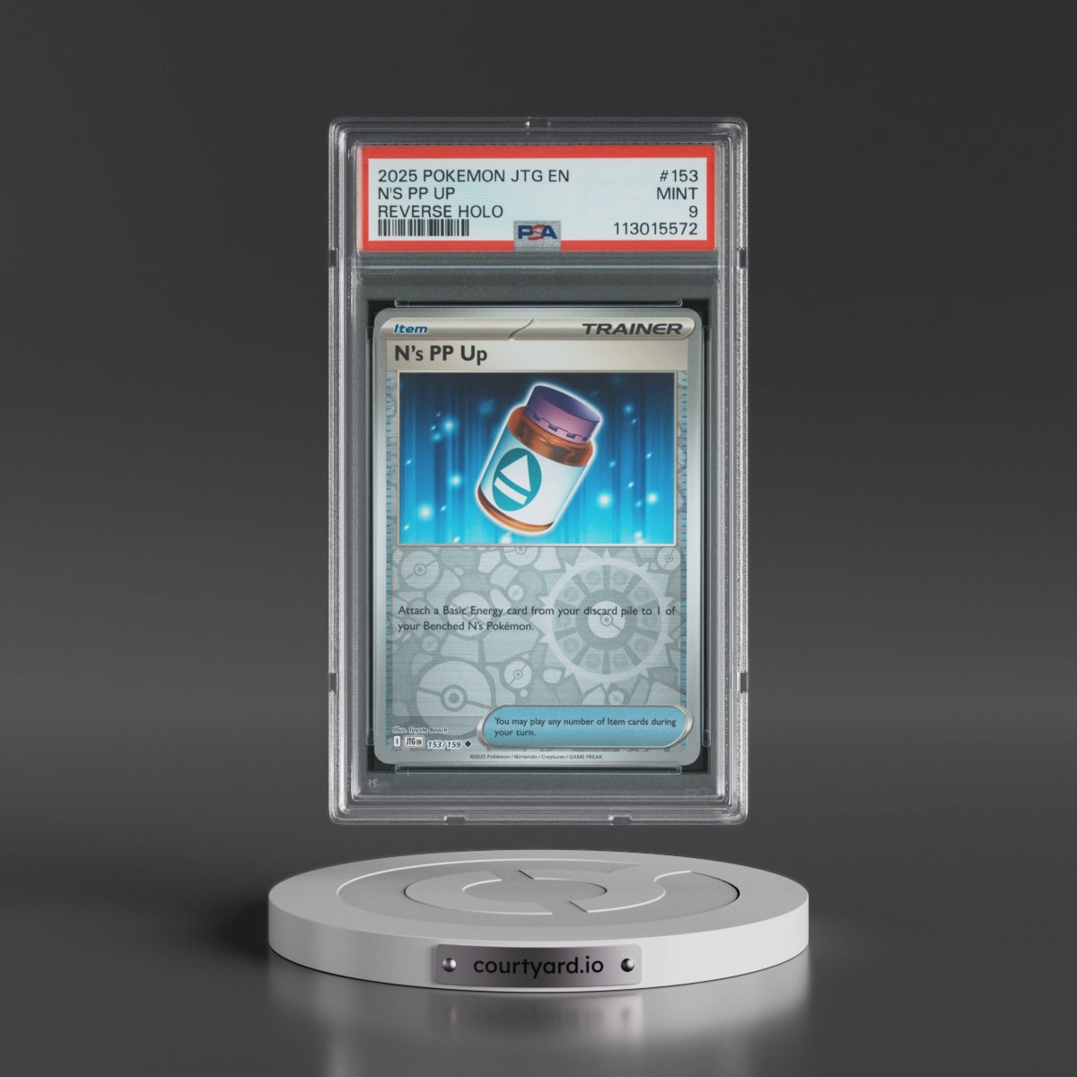 2025 Pokémon Jtg EN-Journey Together #153 N's PP Up - Reverse Holo (PSA 9 MINT)