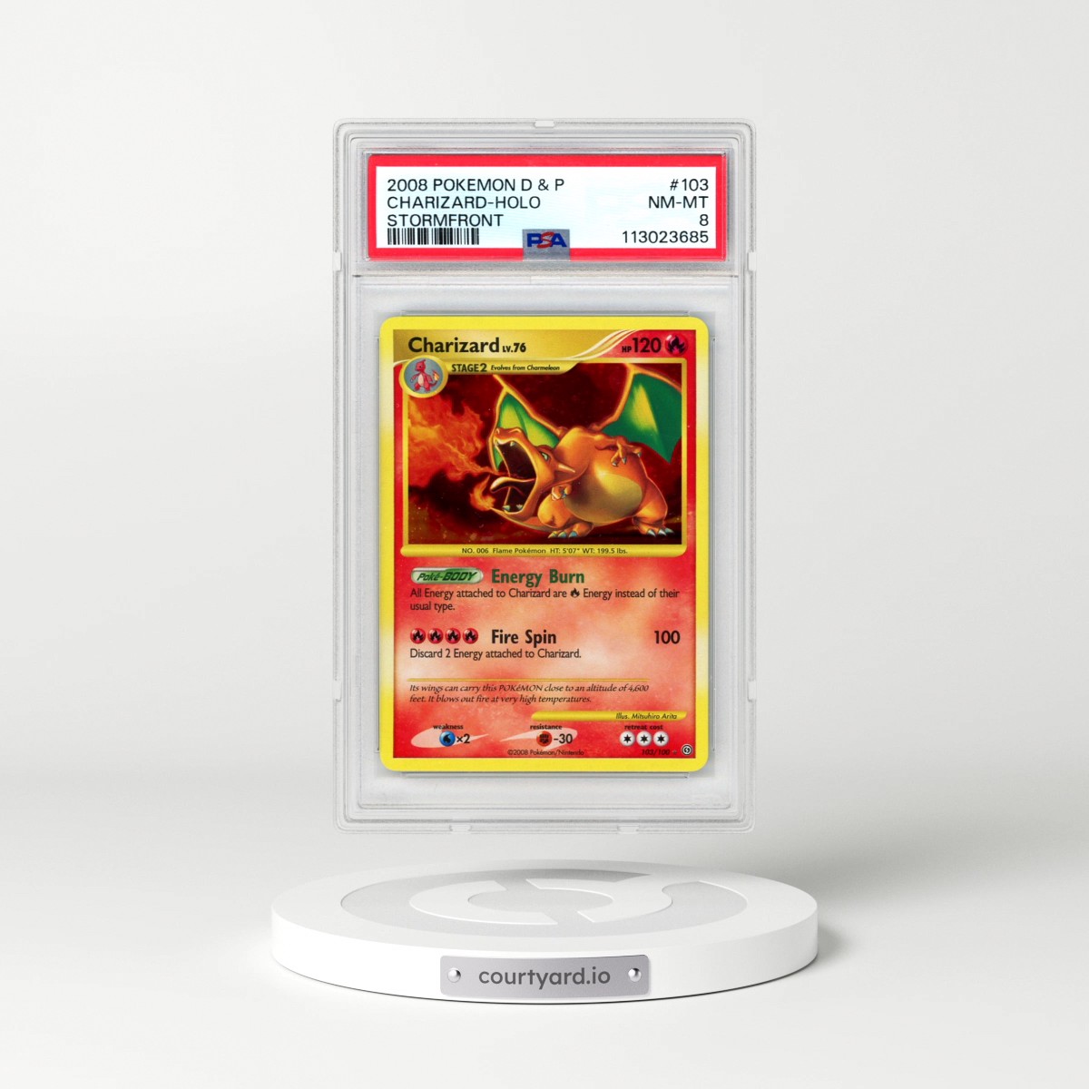 2008 Pokémon Diamond & Pearl Stormfront #103 Charizard - Holo (PSA 8 NM-MT)