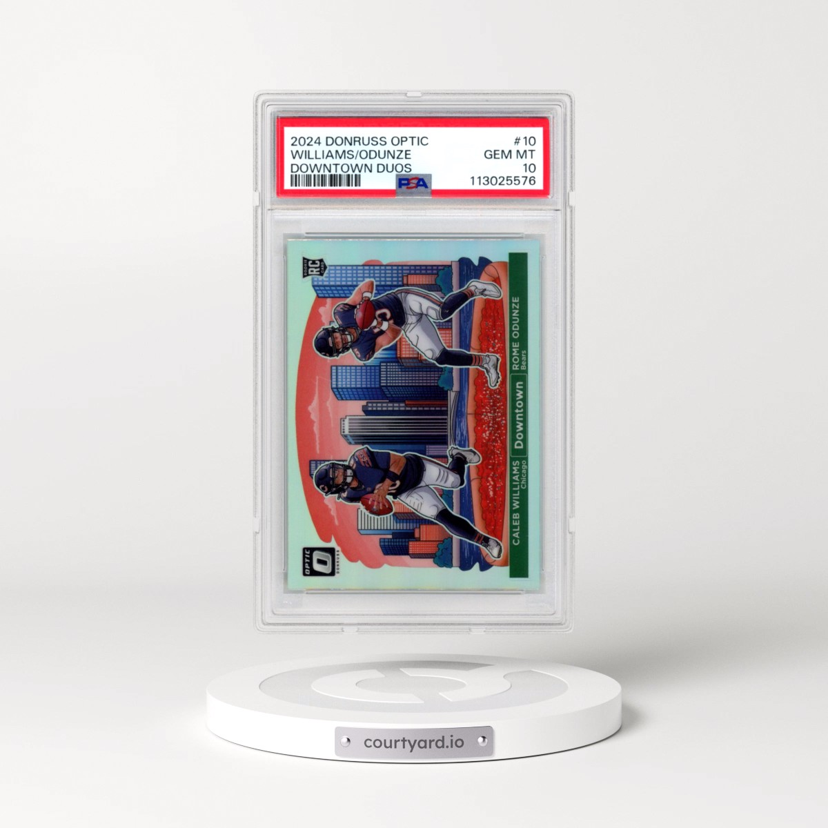 2024 Panini Donruss Optic Downtown Duos #10 Caleb Williams/Rome Odunze (PSA 10 GEM MINT)