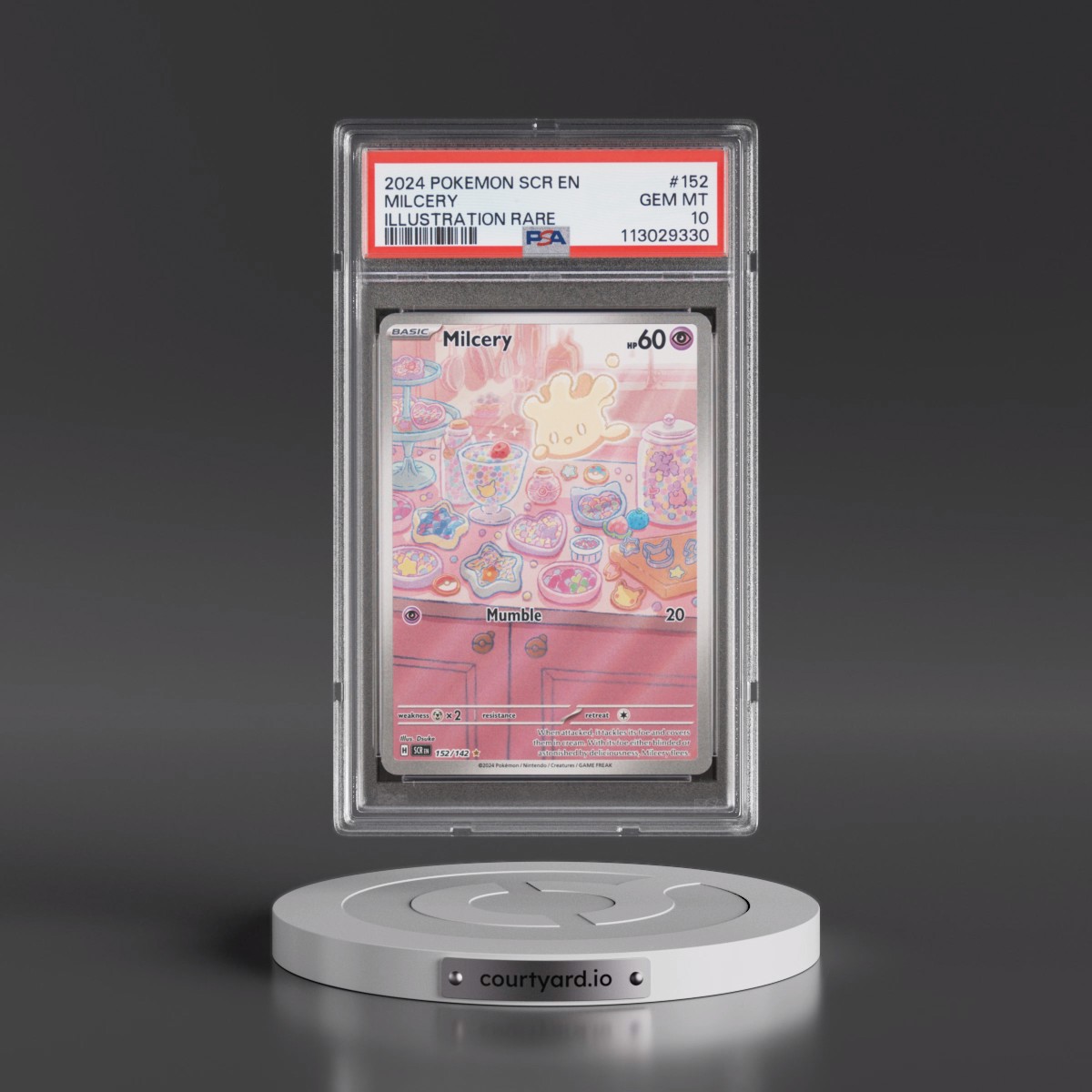 2024 Pokémon Scr EN-Stellar Crown Milcery - Illustration Rare #152 PSA 10