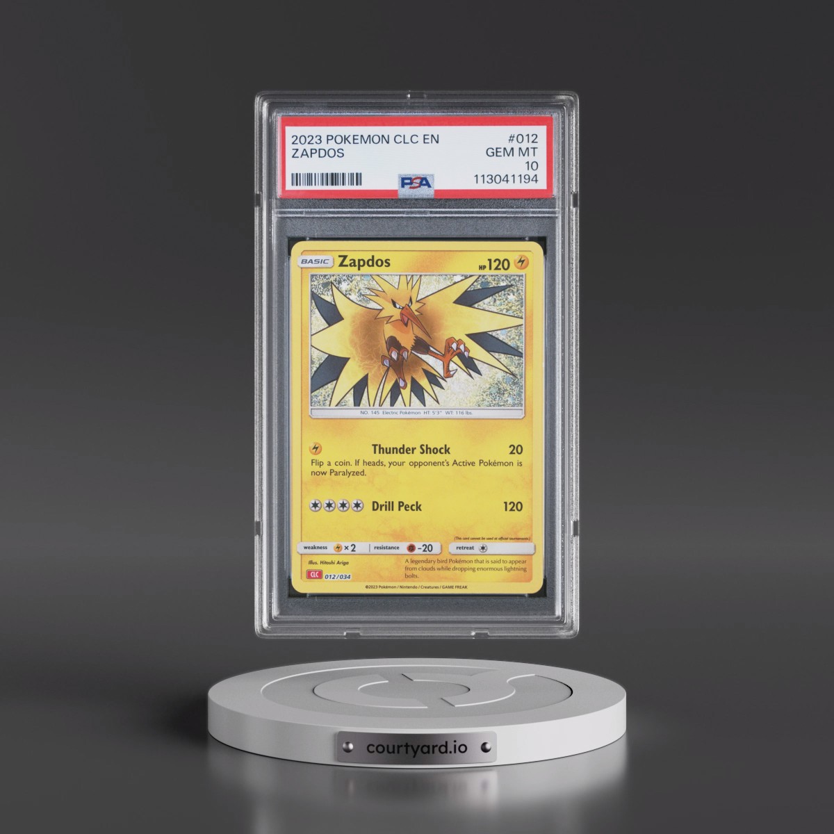2023 Pokémon Clc-Trading Card Game Classic Charizard & HO-Oh EX Deck #012 Zapdos (PSA 10 GEM MINT)