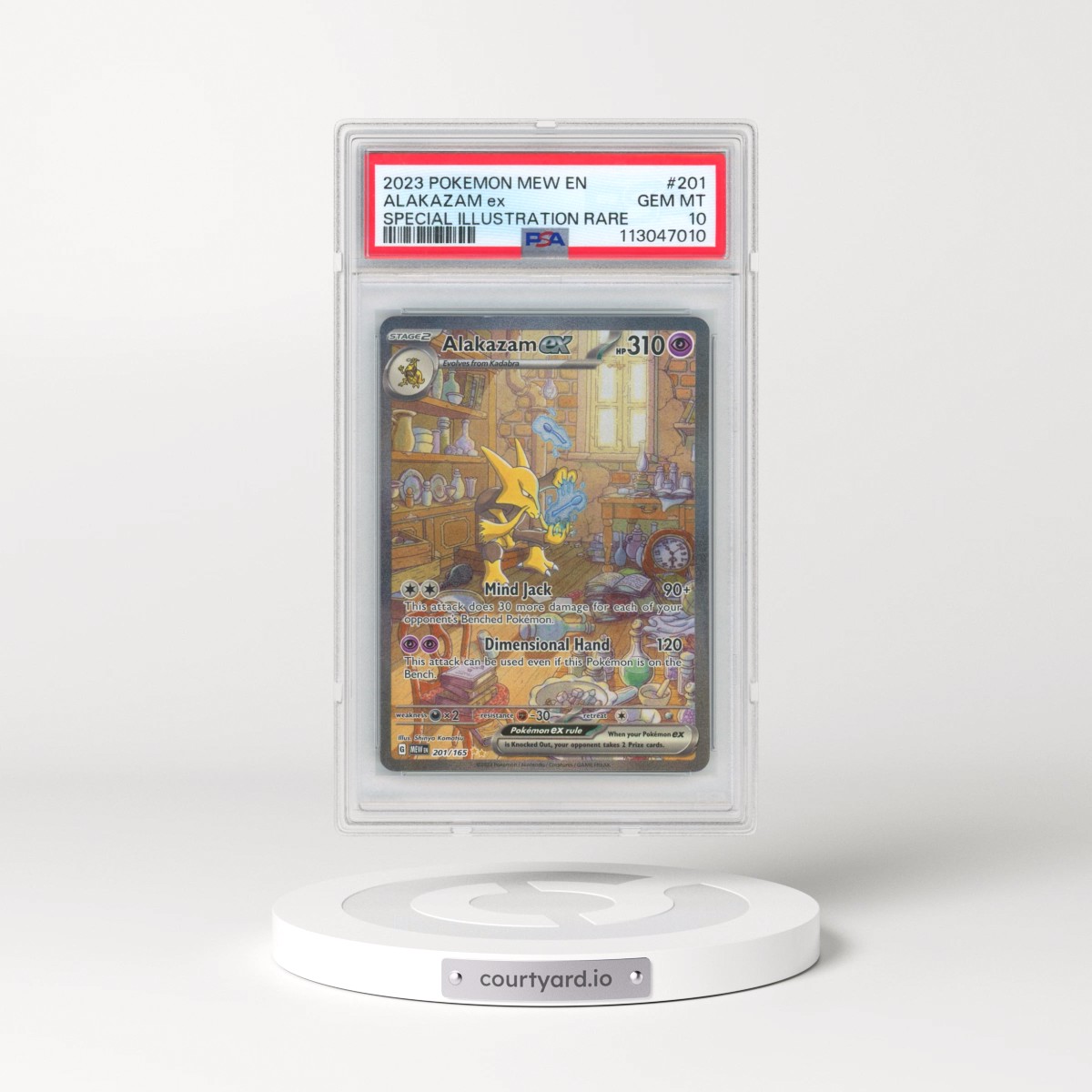 2023 Pokémon Mew EN-151 #201 Alakazam EX - Holo Special Illustration Rare (PSA 10 GEM MINT)