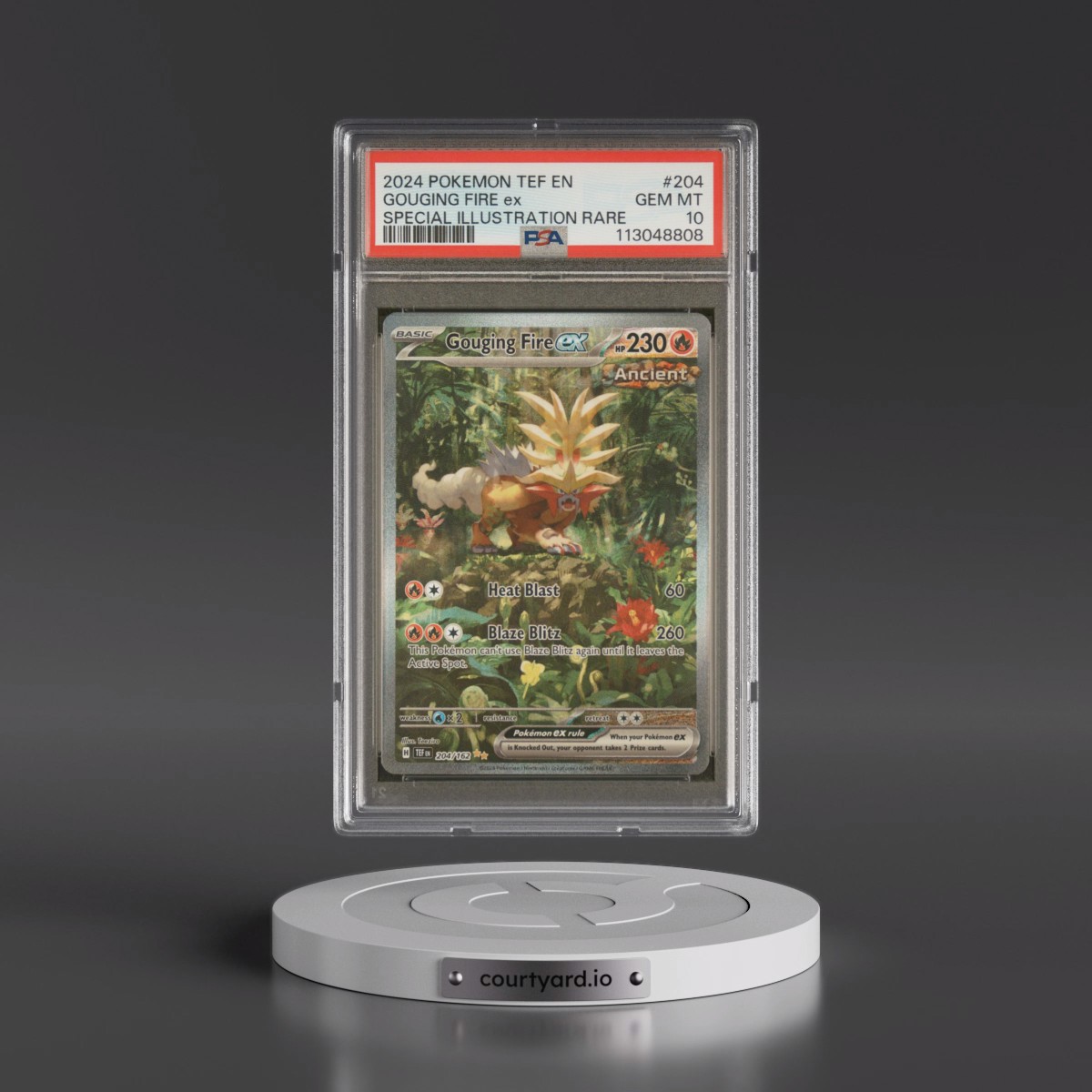 2024 Pokémon Tef EN-Temporal Forces #204 Gouging Fire EX - Holo Special Illustration Rare (PSA 10 GEM MINT)