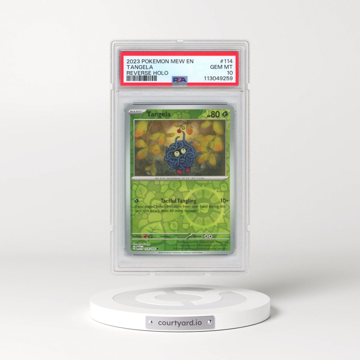 2023 Pokémon Mew EN-151 #114 Tangela - Reverse Holo (PSA 10 GEM MINT)