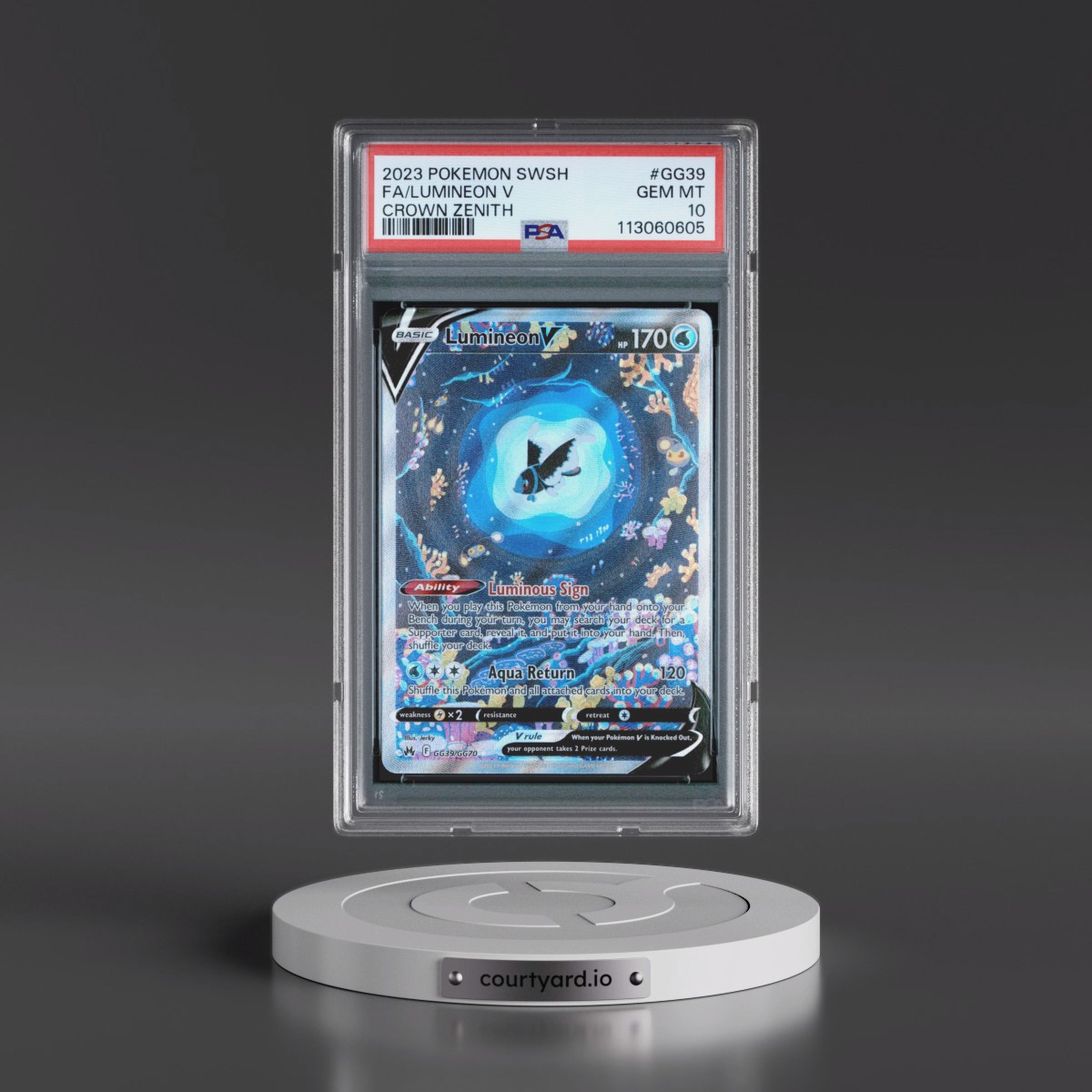 2023 Pokémon Sword and Shield Crown Zenith #GG39 Lumineon V - Holo Full Art (PSA 10 GEM MINT)