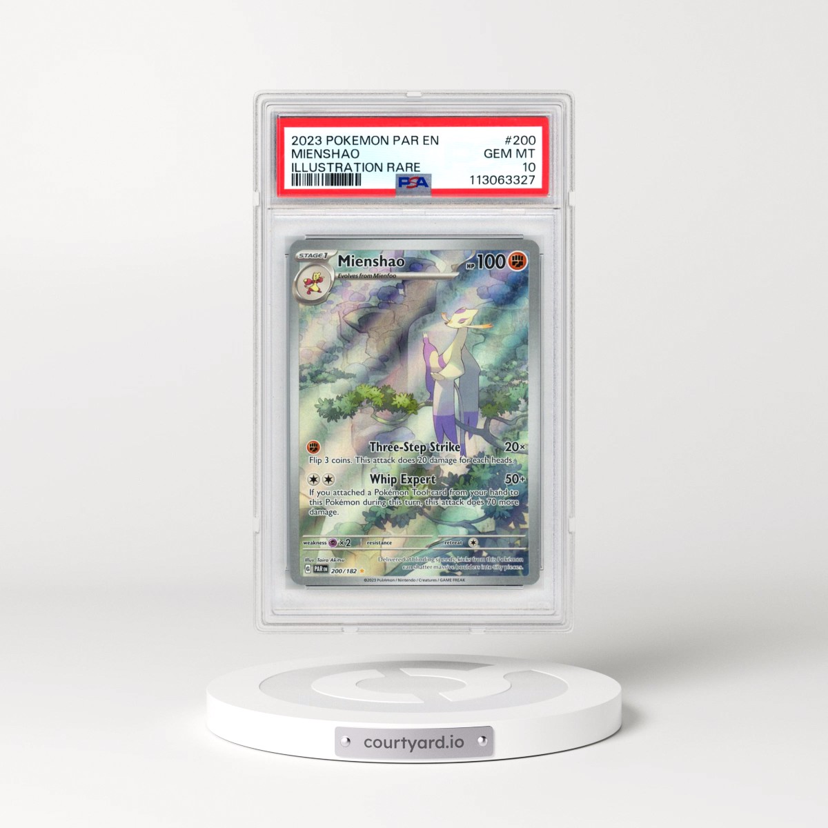 2023 Pokémon Par EN-Paradox Rift #200 Mienshao - Illustration Rare (PSA 10 GEM MINT)