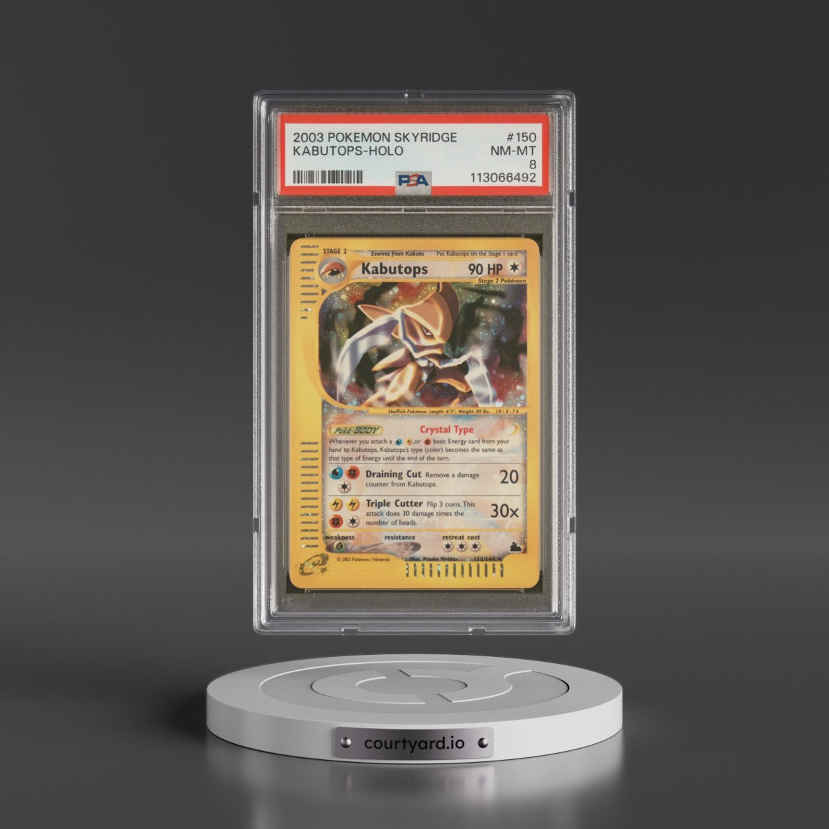 2003 Pokémon Skyridge #150 Kabutops - Holo (PSA 8 NM-MT)