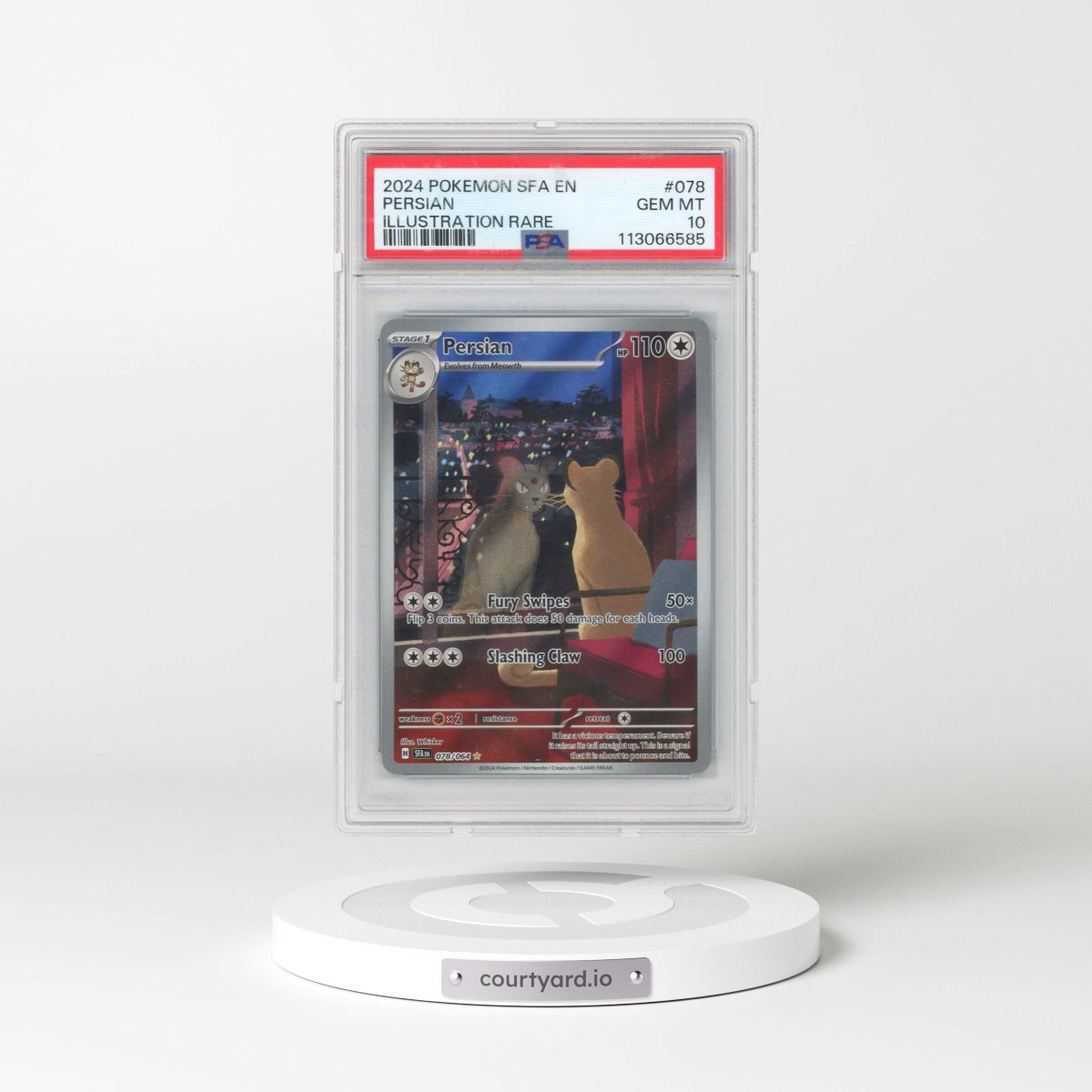 2024 Pokémon Sfa EN-Shrouded Fable #078 Persian - Illustration Rare (PSA 10 GEM MINT)