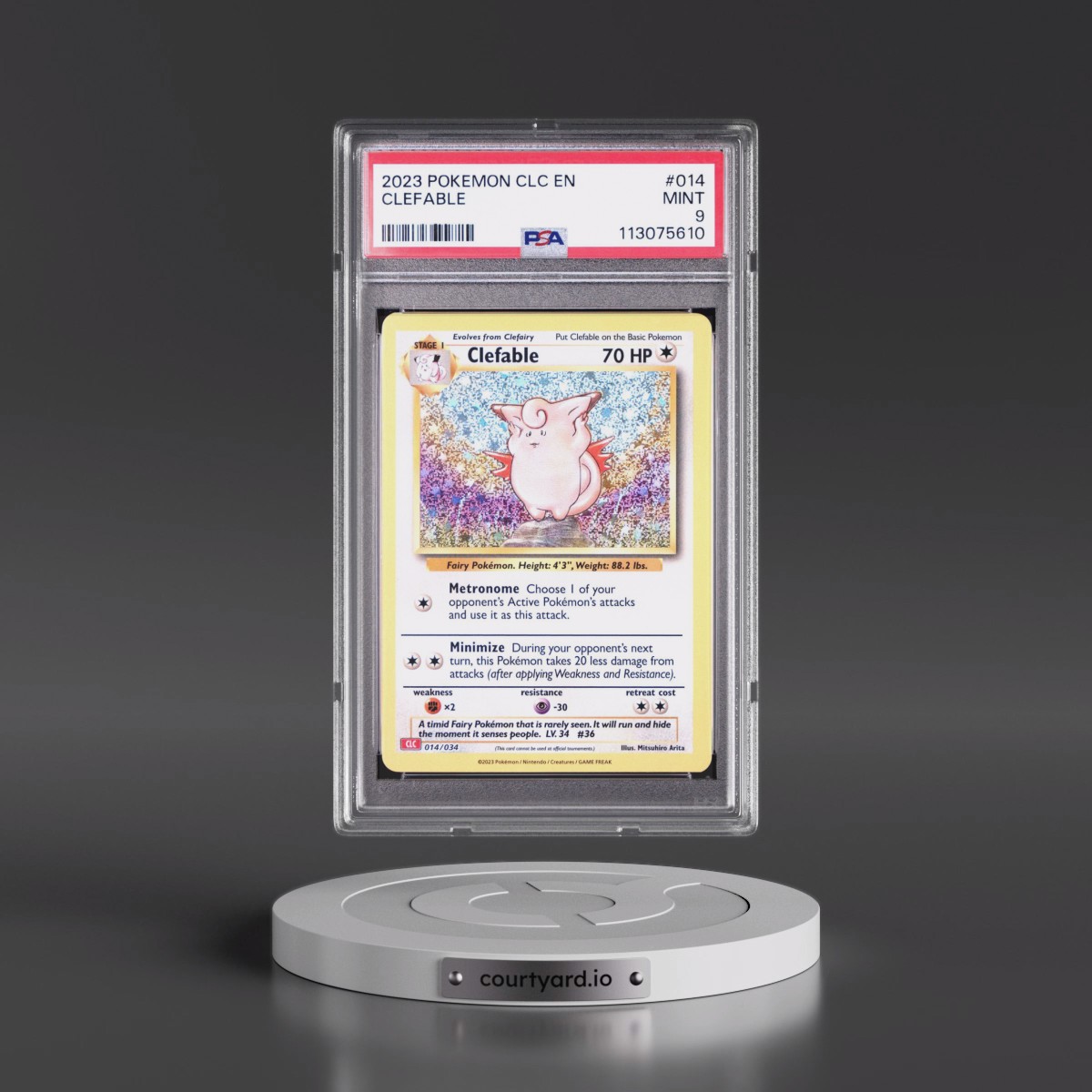 2023 Pokémon Clc-Trading Card Game Classic Charizard & HO-Oh EX Deck #014 Clefable (PSA 9 MINT)