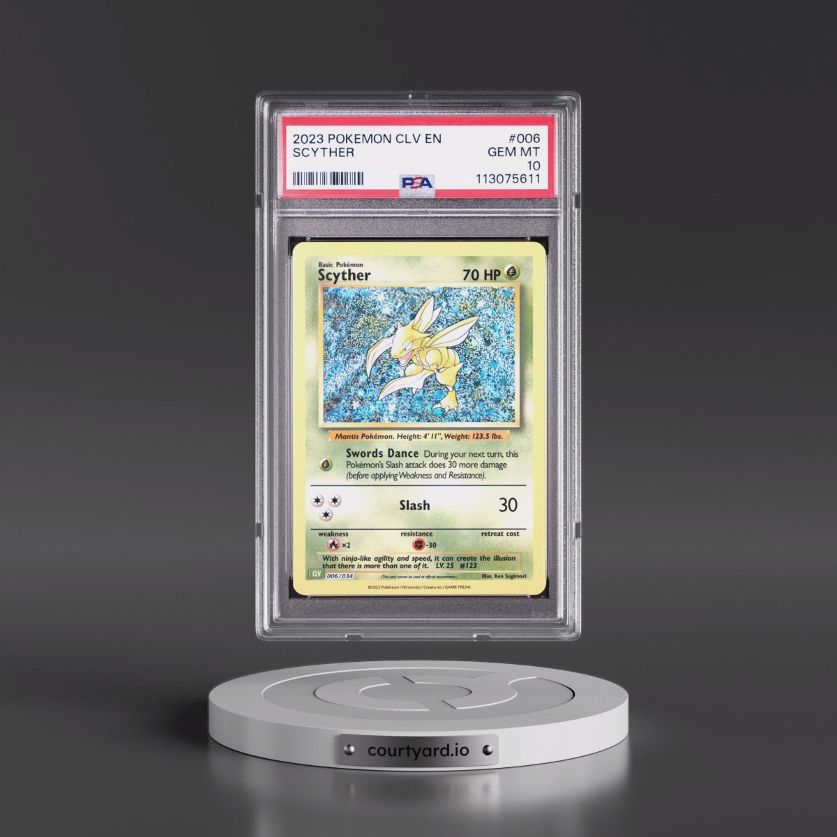 2023 Pokémon CLV-Trading Card Game Classic Venusaur & Lugia EX Deck #006 Scyther (PSA 10 GEM MINT)