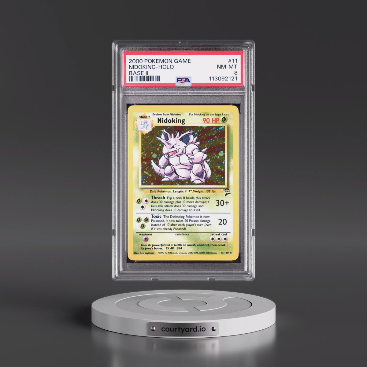 2000 Pokémon Game Base II #11 Nidoking - Holo (PSA 8 NM-MT)