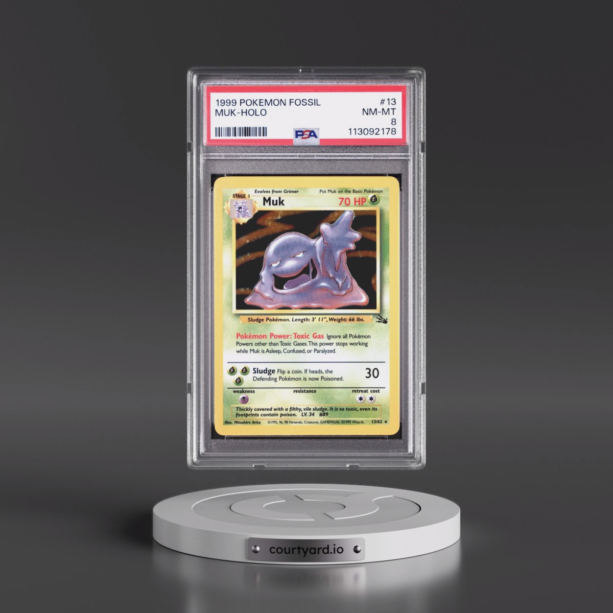1999 Pokémon Fossil #13 Muk - Holo (PSA 8 NM-MT)