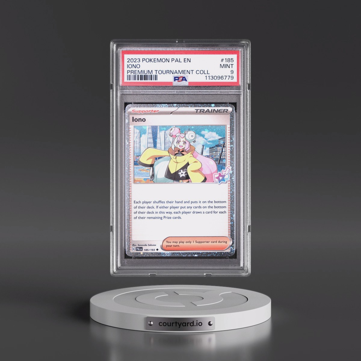 2023 Pokémon Pal EN-Paldea Evolved #185 Iono - Iono Premium Tournament Collection (PSA 9 MINT)