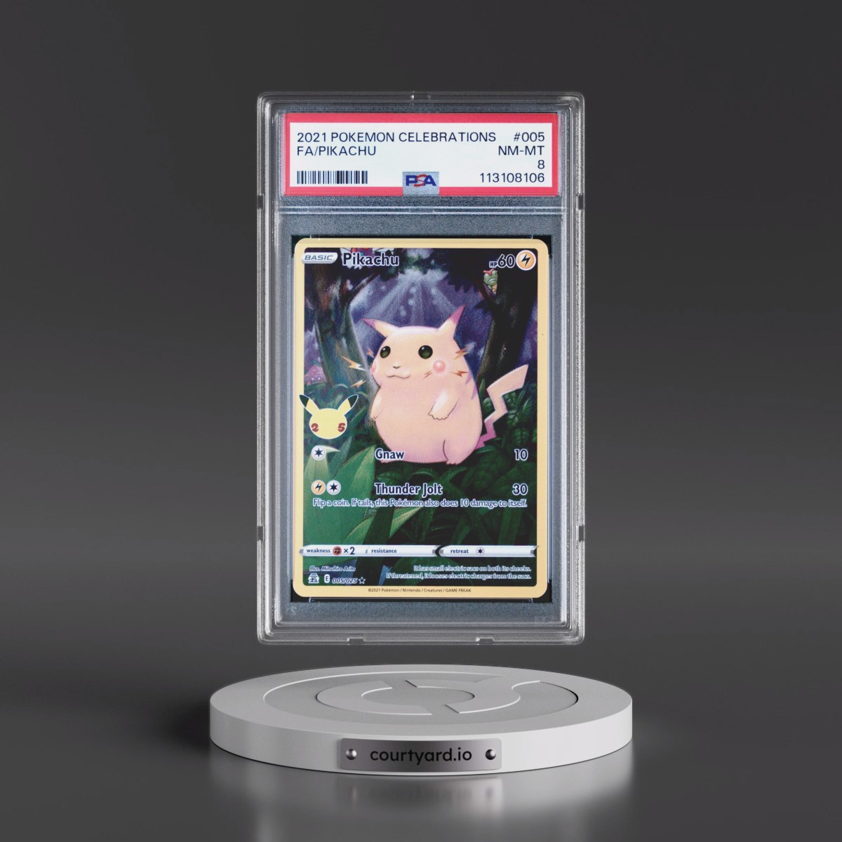 2021 Pokémon Celebrations #005 Pikachu - Full Art (PSA 8 NM-MT)