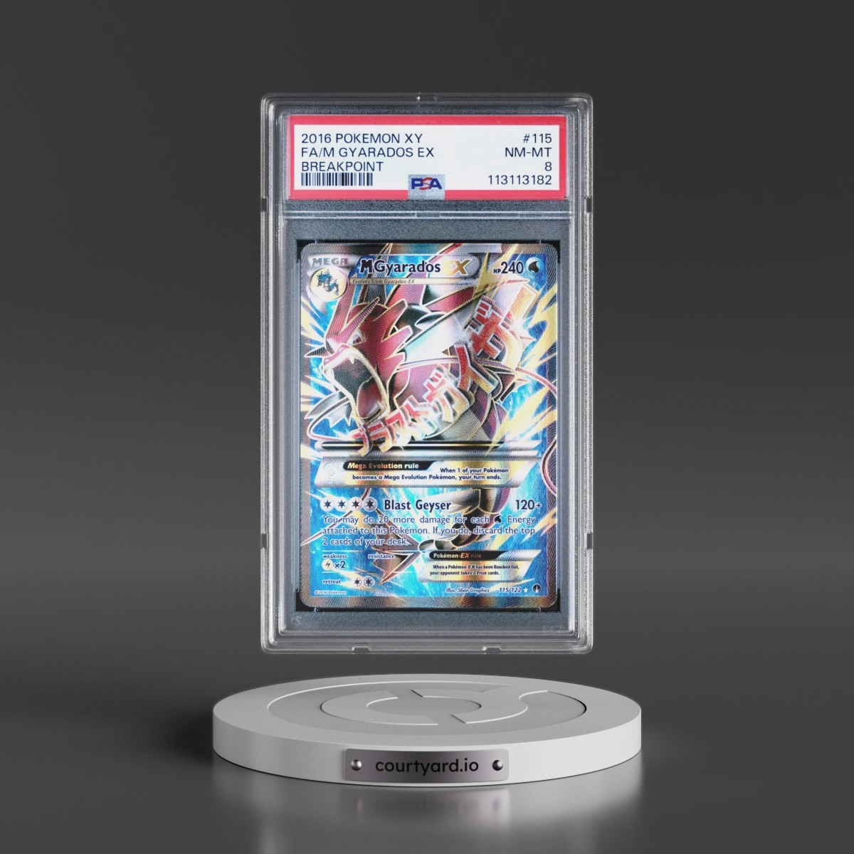 2016 Pokémon XY Breakpoint #115 M Gyarados EX - Holo Full Art (PSA 8 NM-MT)