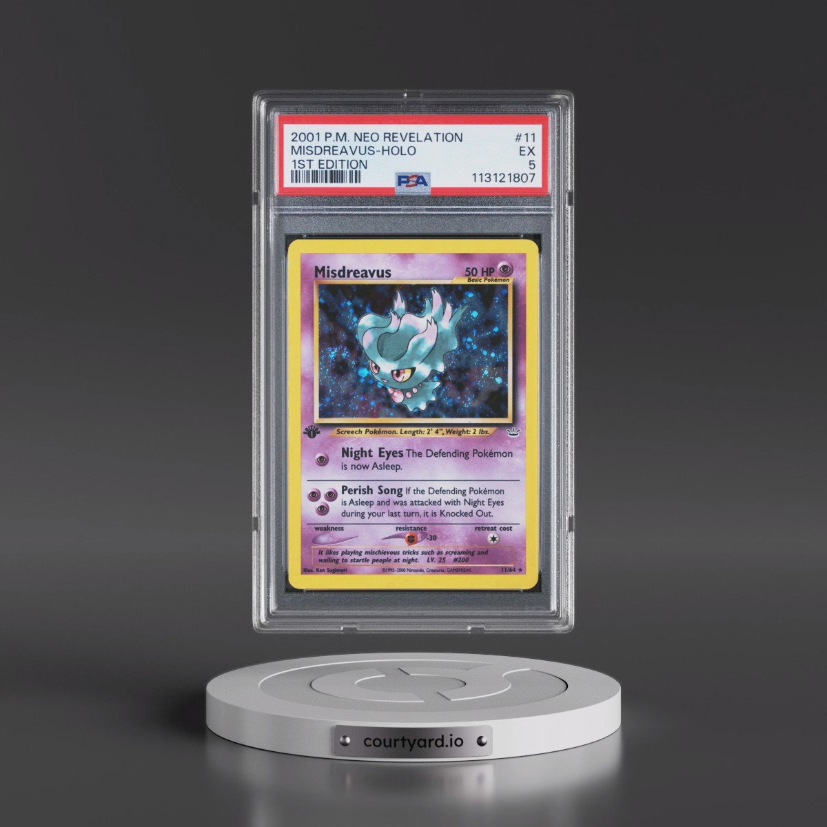 2001 Pokémon Neo Revelation #11 Misdreavus - 1st Edition Holo (PSA 5 EX)