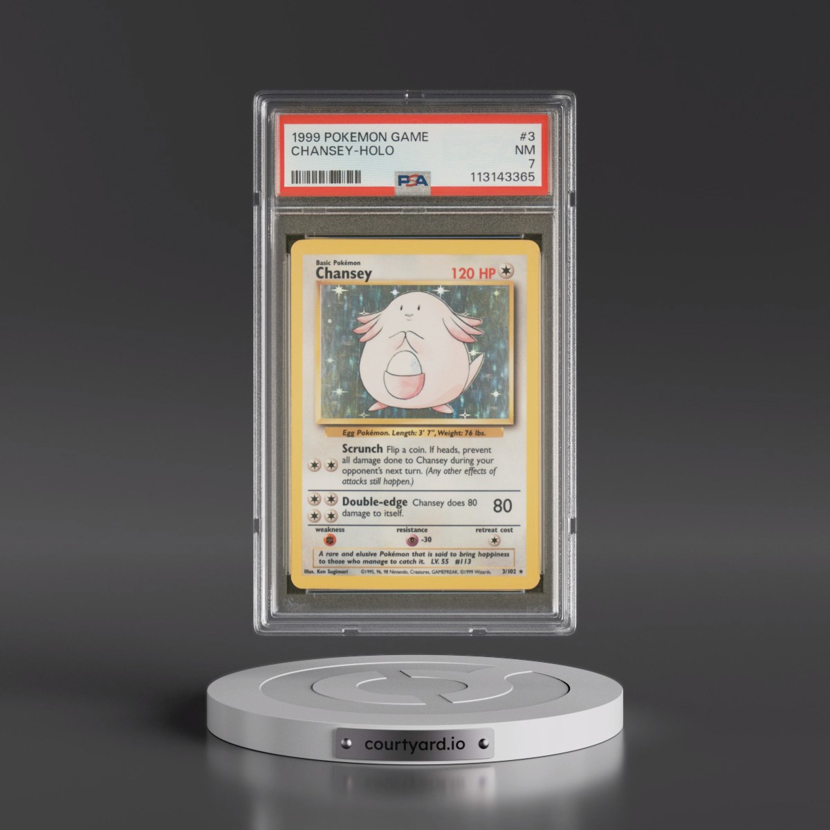 1999 Pokémon Game #3 Chansey - Holo (PSA 7 NM)