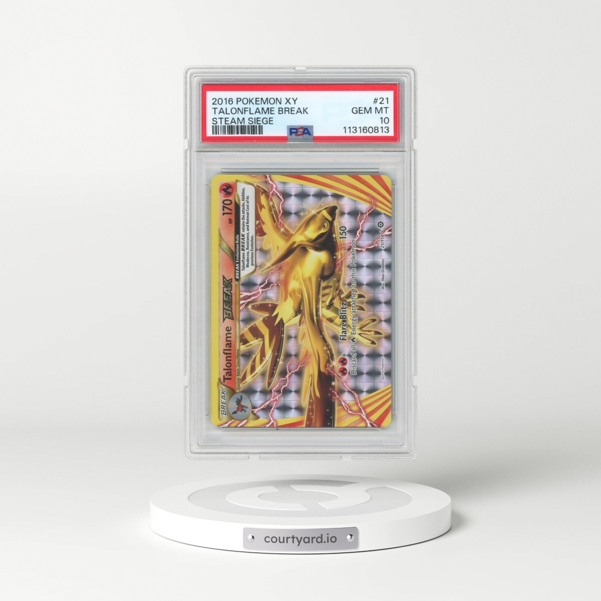 2016 Pokémon XY Steam Siege #21 Talonflame Break (PSA 10 GEM MINT)