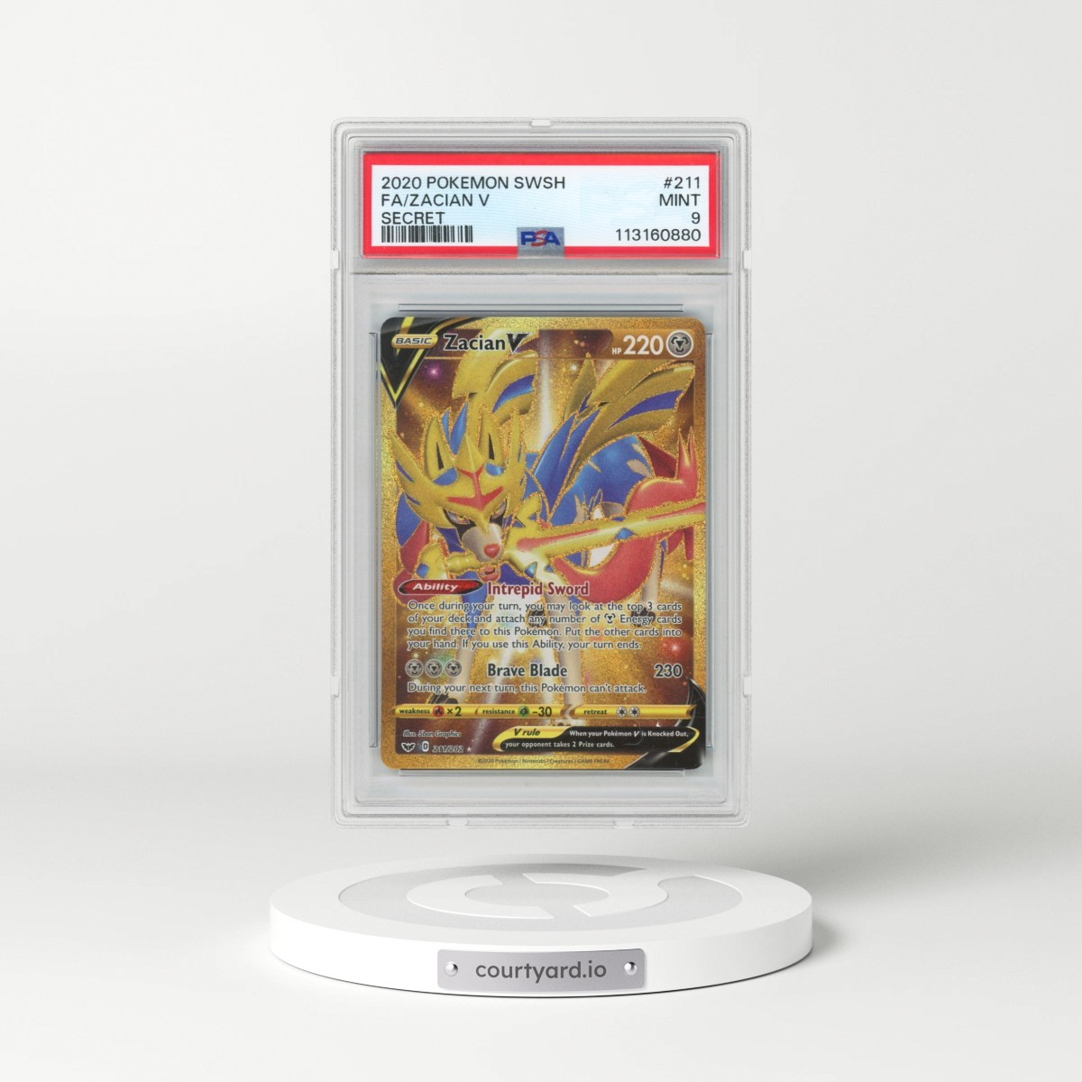 2020 Pokémon Sword & Shield #211 Zacian V - Holo Full Art Secret (PSA 9 MINT)