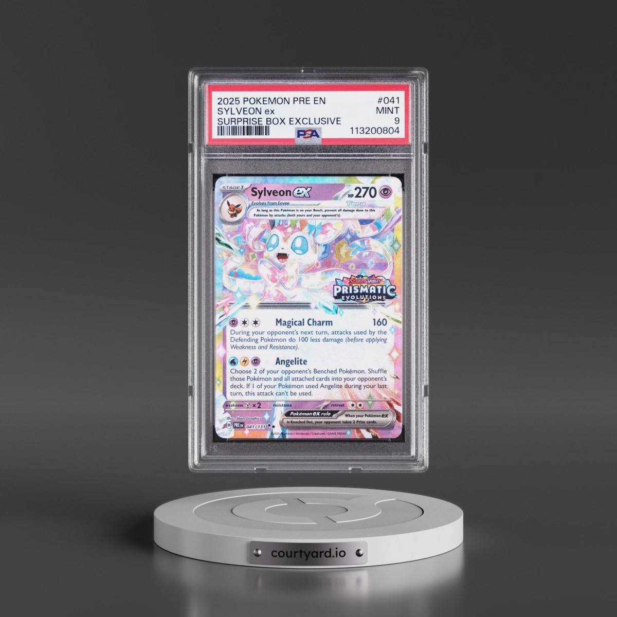 2025 Pokémon Pre EN-Prismatic Evolutions #041 Sylveon EX - Holo Surprise Box Exclusive (PSA 9 MINT)