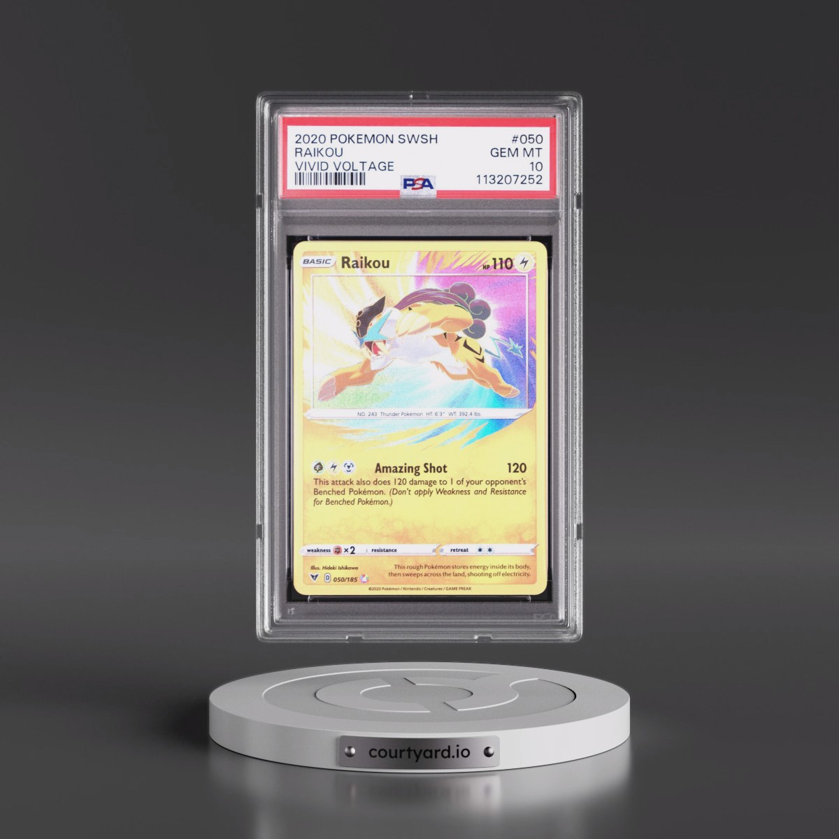 2020 Pokémon Sword & Shield Vivid Voltage #050 Raikou (PSA 10 GEM MINT)