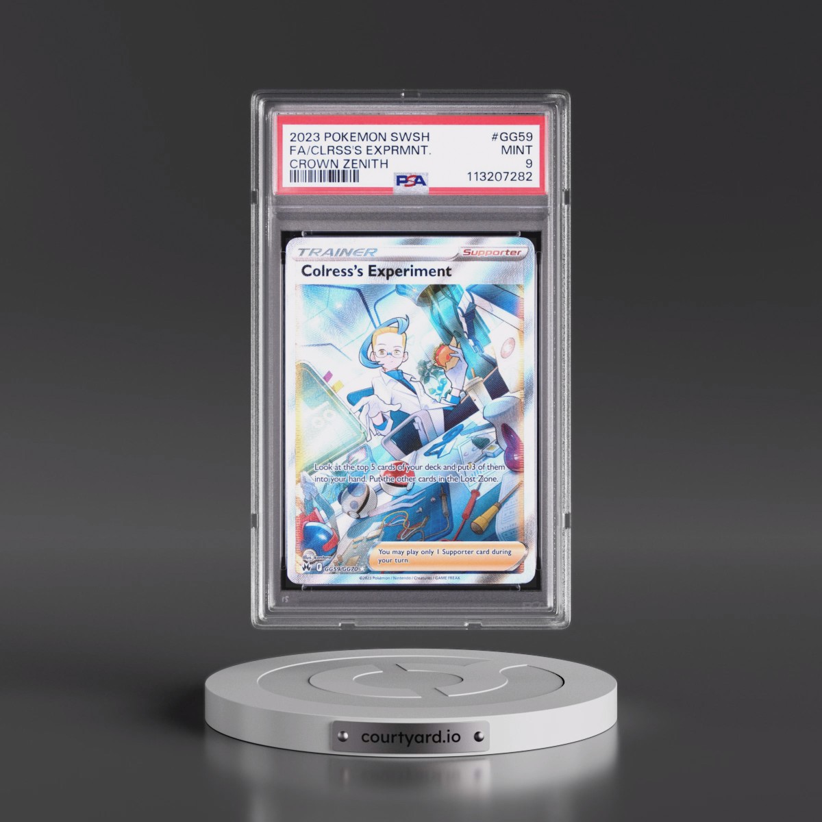 2023 Pokémon Sword and Shield Crown Zenith #GG59 Colress's Experiment - Full Art (PSA 9 MINT)